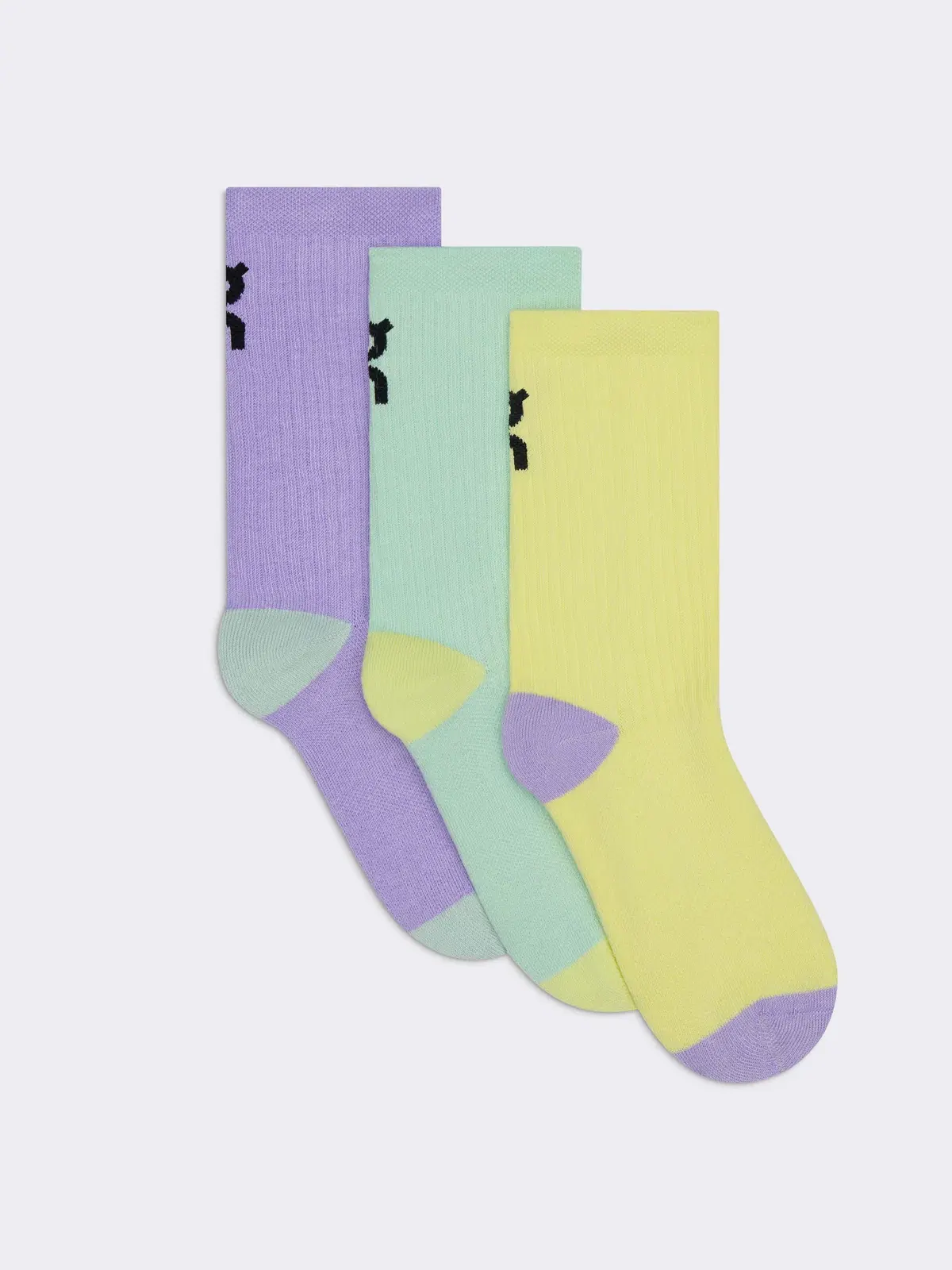 Детские высокие носки с логотипом, комплект из трех пар, Logo Sock High 3P, On, Bloom/Creek — изображение 3 из 5