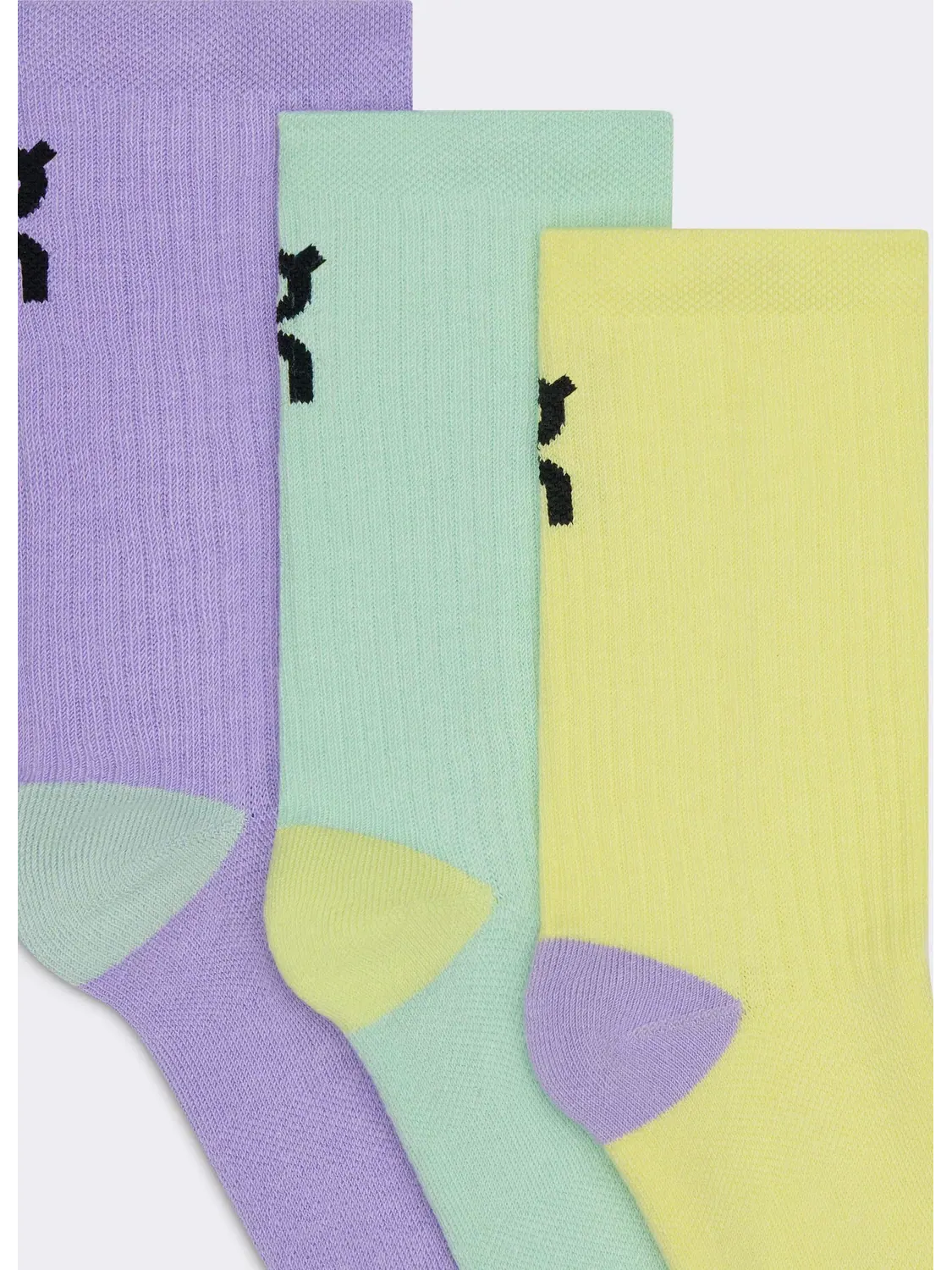 Детские высокие носки с логотипом, комплект из трех пар, Logo Sock High 3P, On, Bloom/Creek — изображение 4 из 5