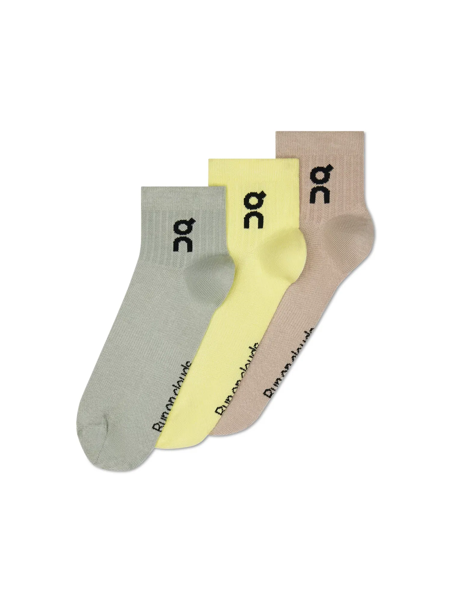 Детские носки с логотипом, набор из 3 пар, Logo Sock Mid 3P, On, Lemonade/Tin