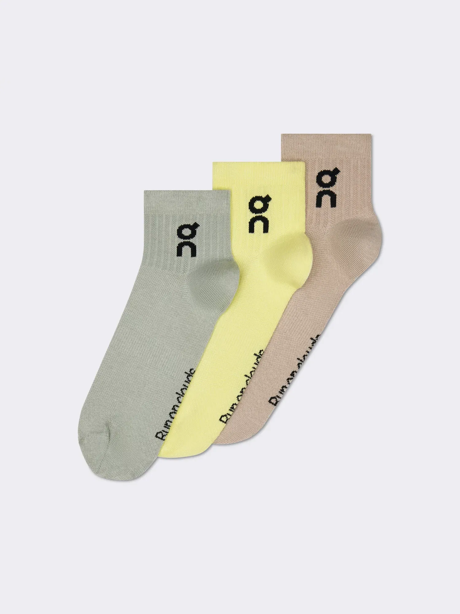 Детские носки с логотипом, набор из 3 пар, Logo Sock Mid 3P, On, Lemonade/Tin — изображение 5 из 5, лимонный