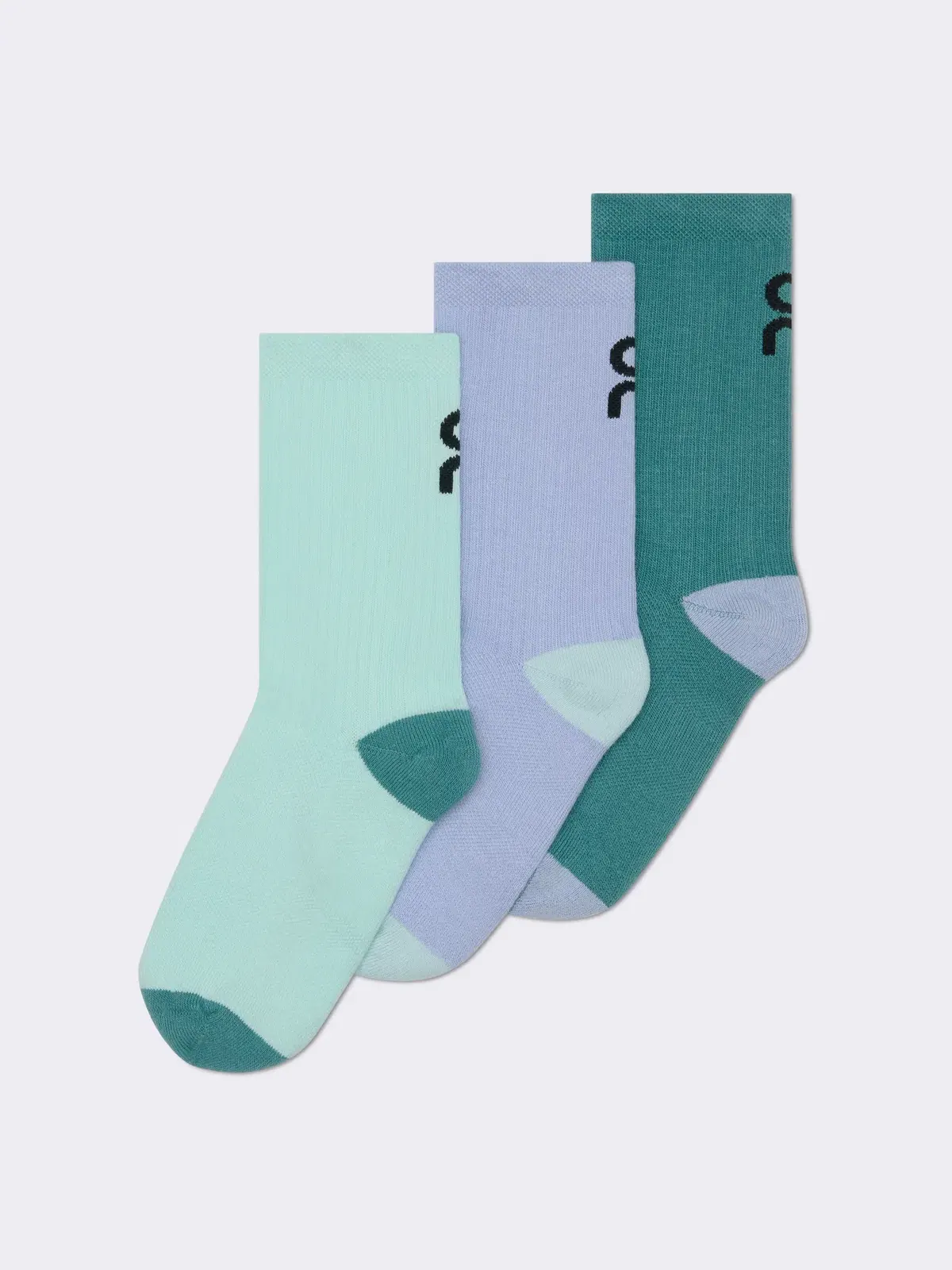 Детские высокие носки с логотипом, 3 пары, Logo Sock High, On, Celeste Storm — изображение 2 из 5, небесно-голубой