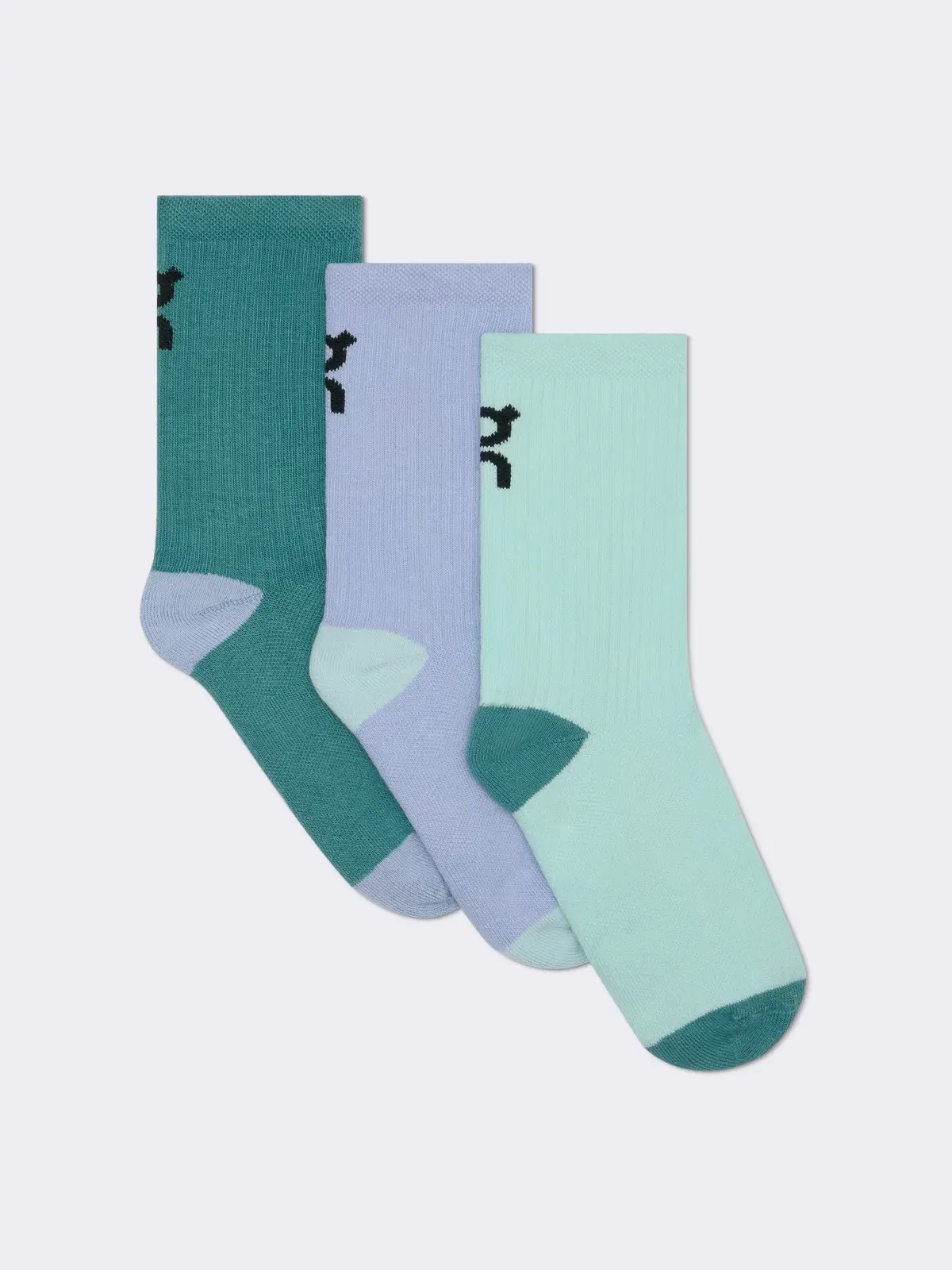 Детские высокие носки с логотипом, 3 пары, Logo Sock High, On, Celeste Storm — изображение 3 из 5, небесно-голубой