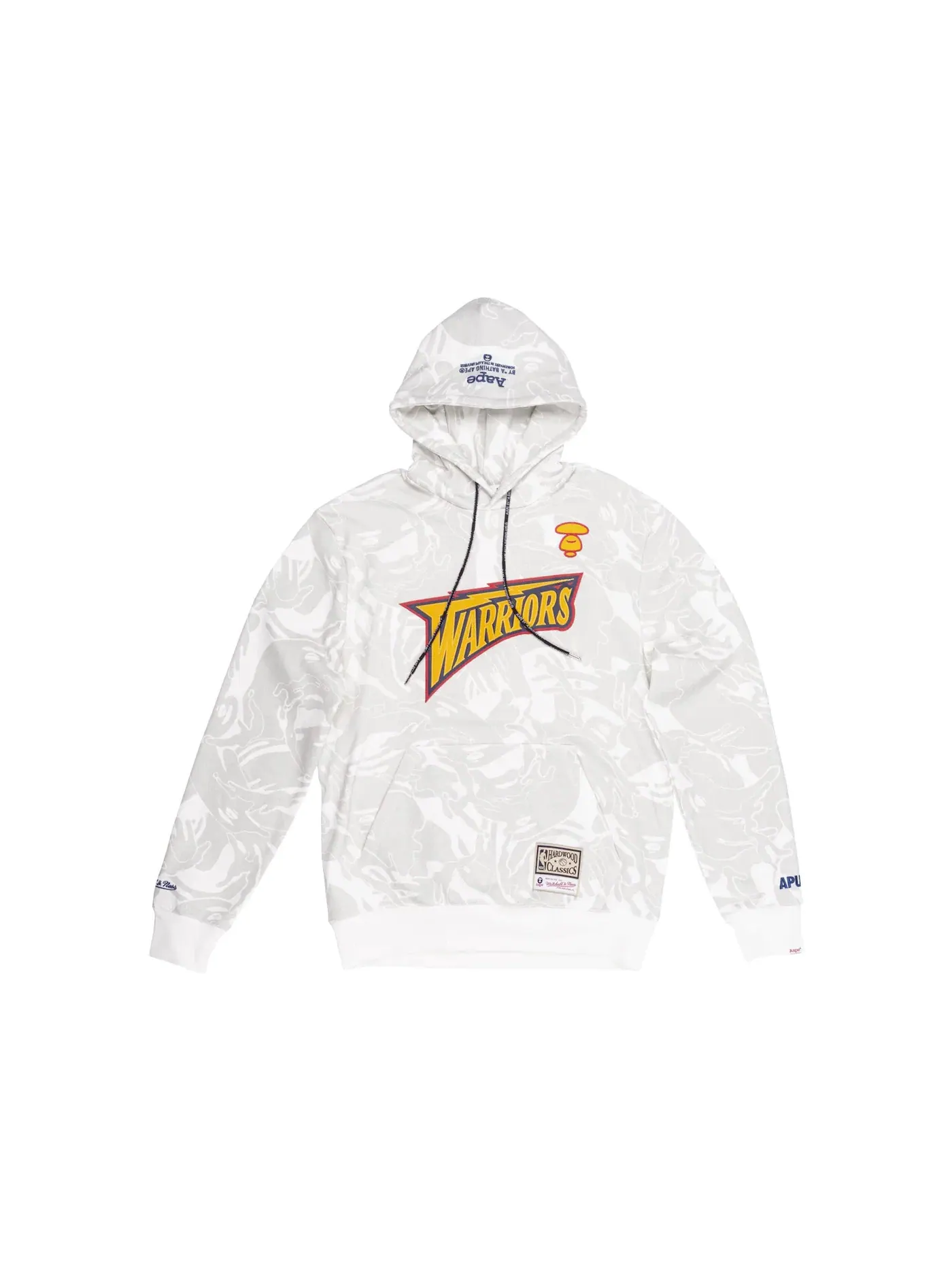 Мужской худи Aape x Mitchell & Ness Golden State Warriors BAPE — изображение 1 из 2, белый