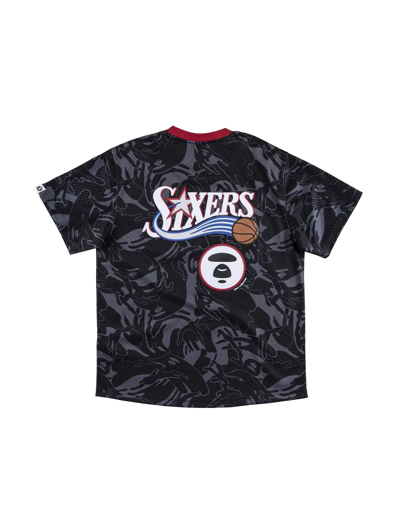 Мужская баскетбольная джерси с принтом Aape x Mitchell & Ness Philadelphia 76ers BP Jersey BAPE — изображение 2 из 2, черный