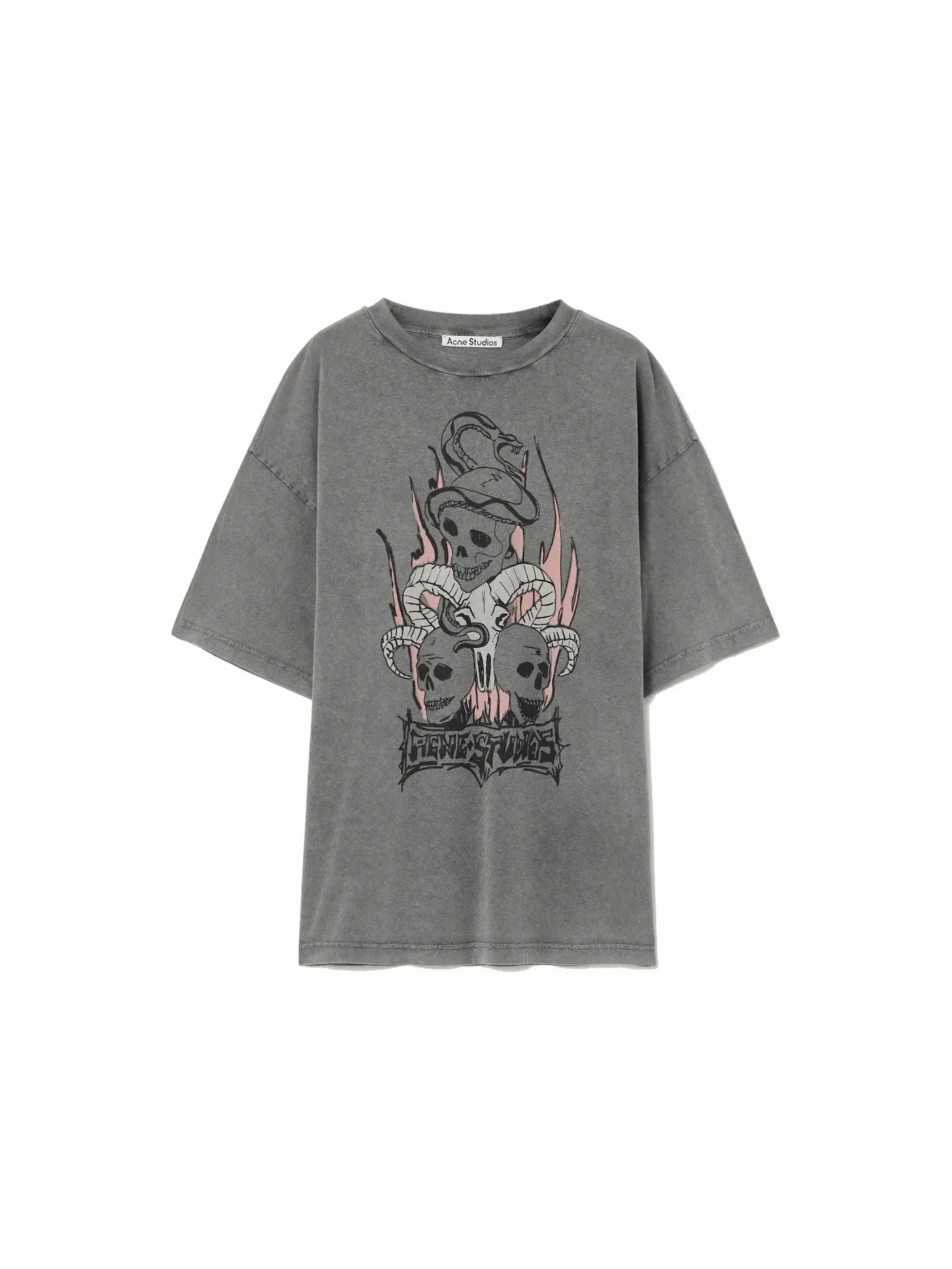 Футболка с принтом T-Shirt Acne Studios — изображение 1 из 1, черный