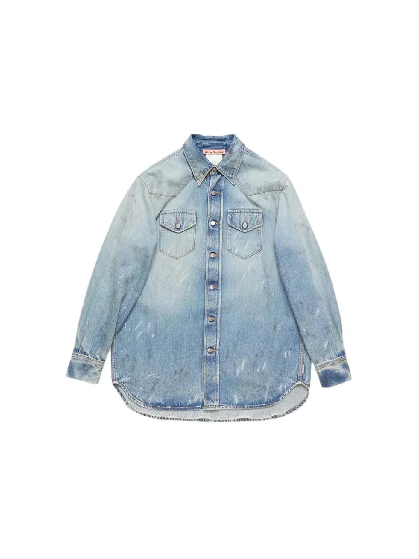 Мужская рубашка свободного кроя Shirt Acne Studios — изображение 1 из 1, светлый синий