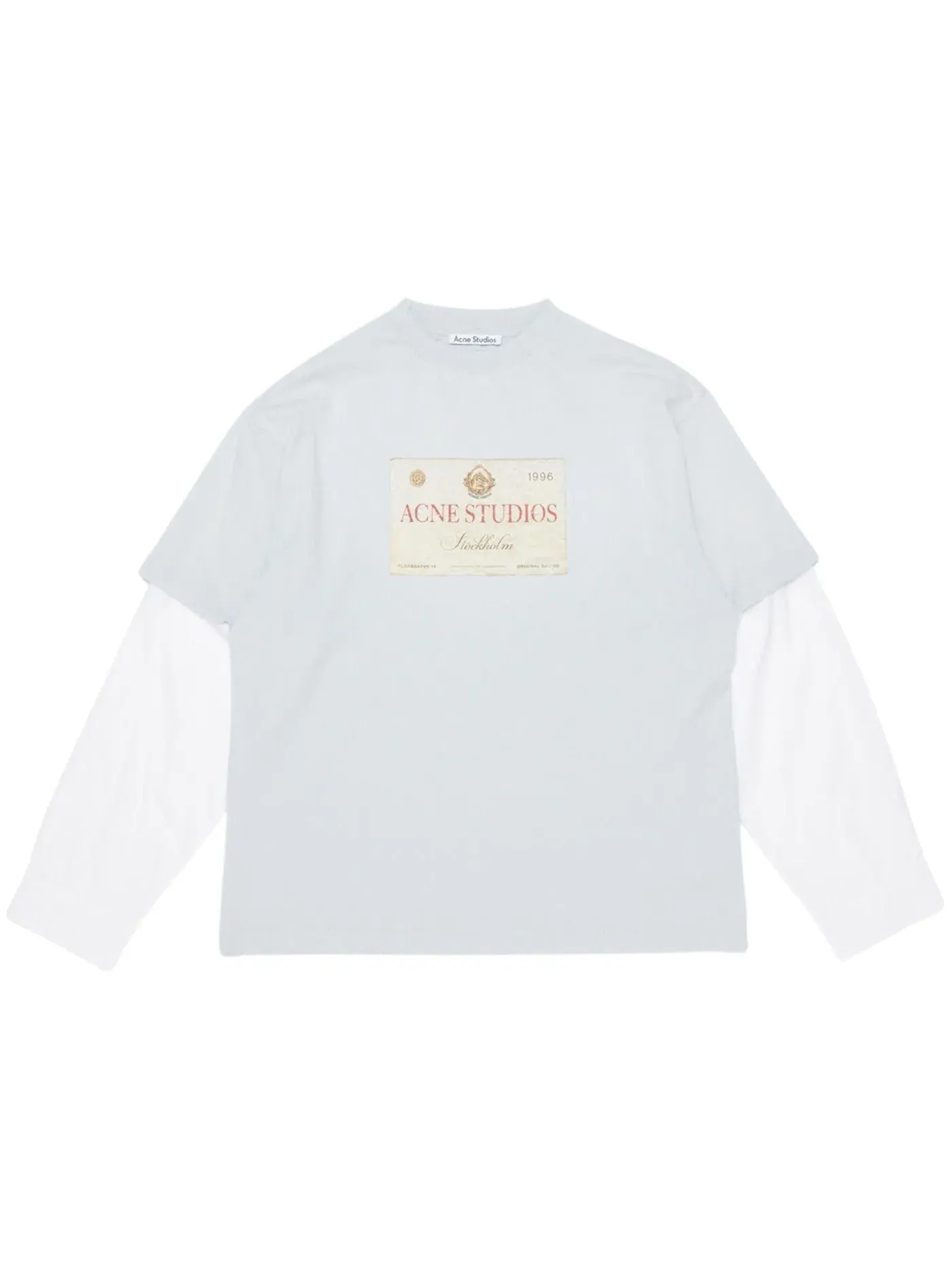 Футболка с принтом Layered Print T-shirt Acne Studios — изображение 1 из 1, белый