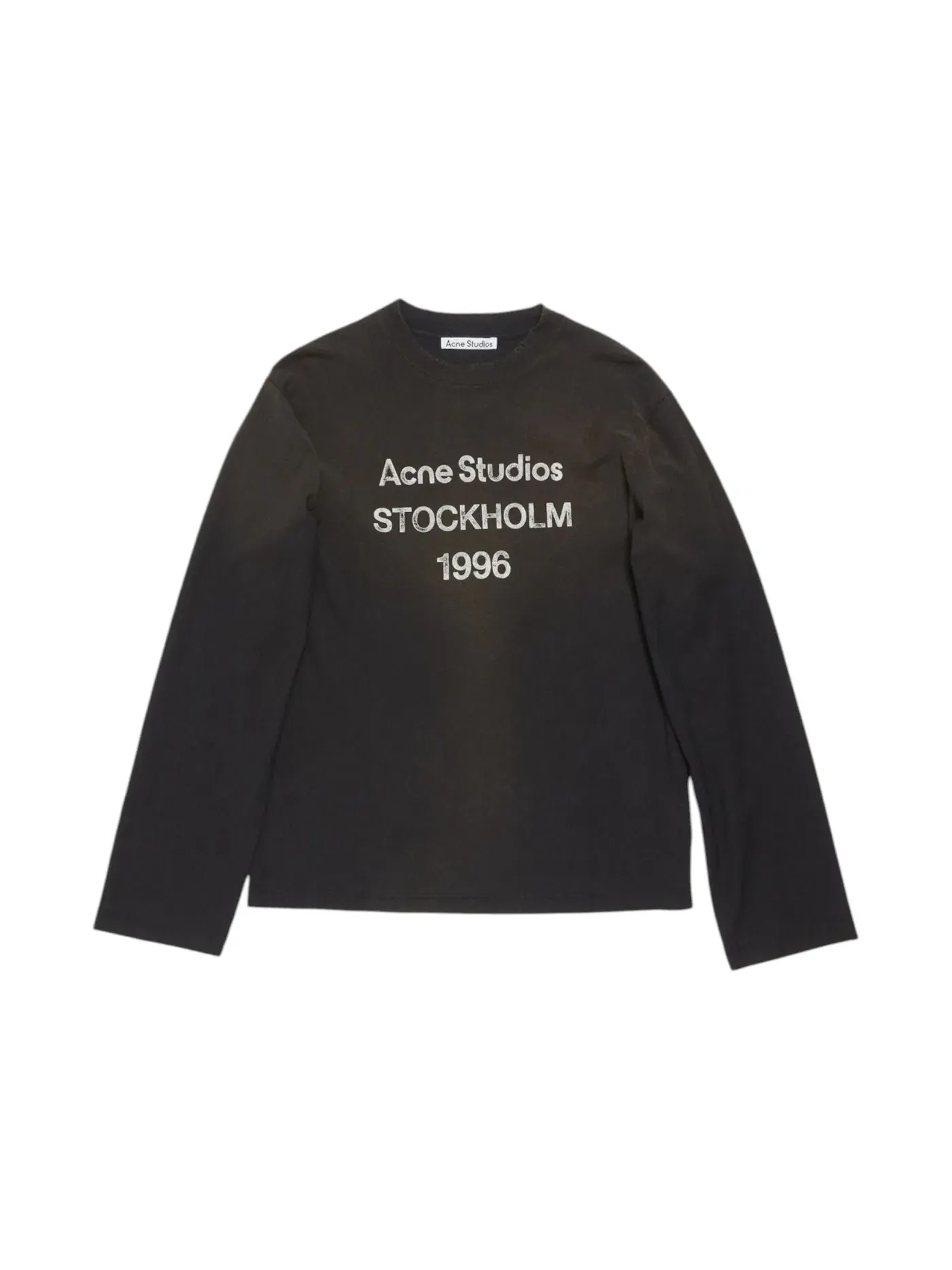 Унисекс футболка с длинным рукавом с принтом T-shirt Acne Studios — изображение 1 из 1, черный