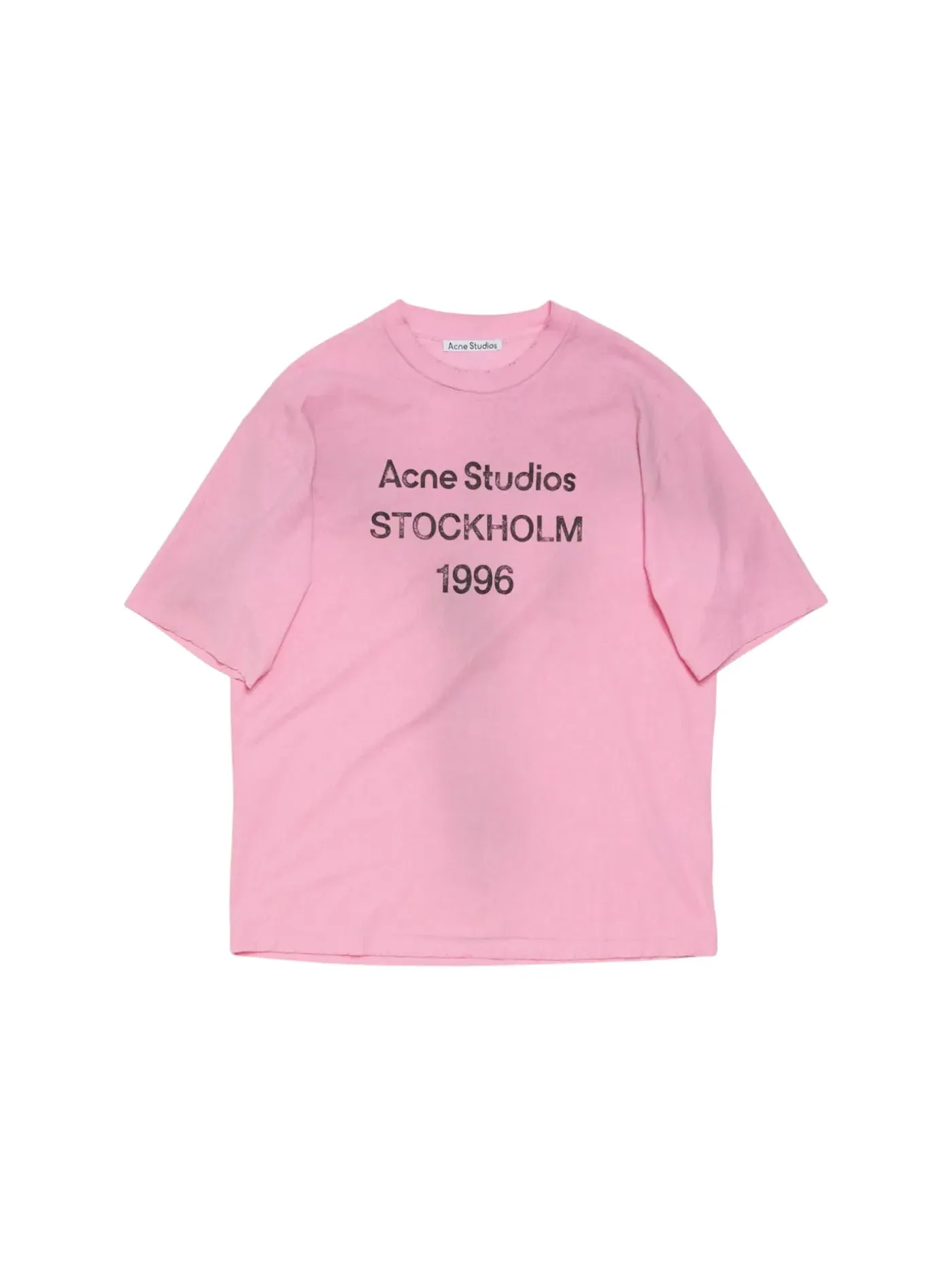 Детская футболка свободного кроя с принтом Acne Studios Logo Relaxed Fit — изображение 1 из 1, розовый