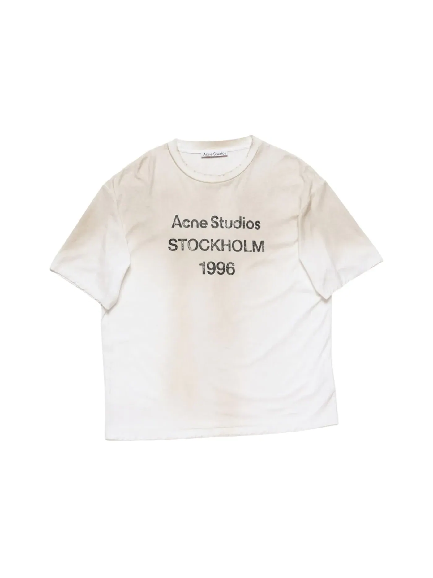 Детская футболка с принтом Acne Studios Logo Relaxed Tee — изображение 1 из 1, белый бежевый
