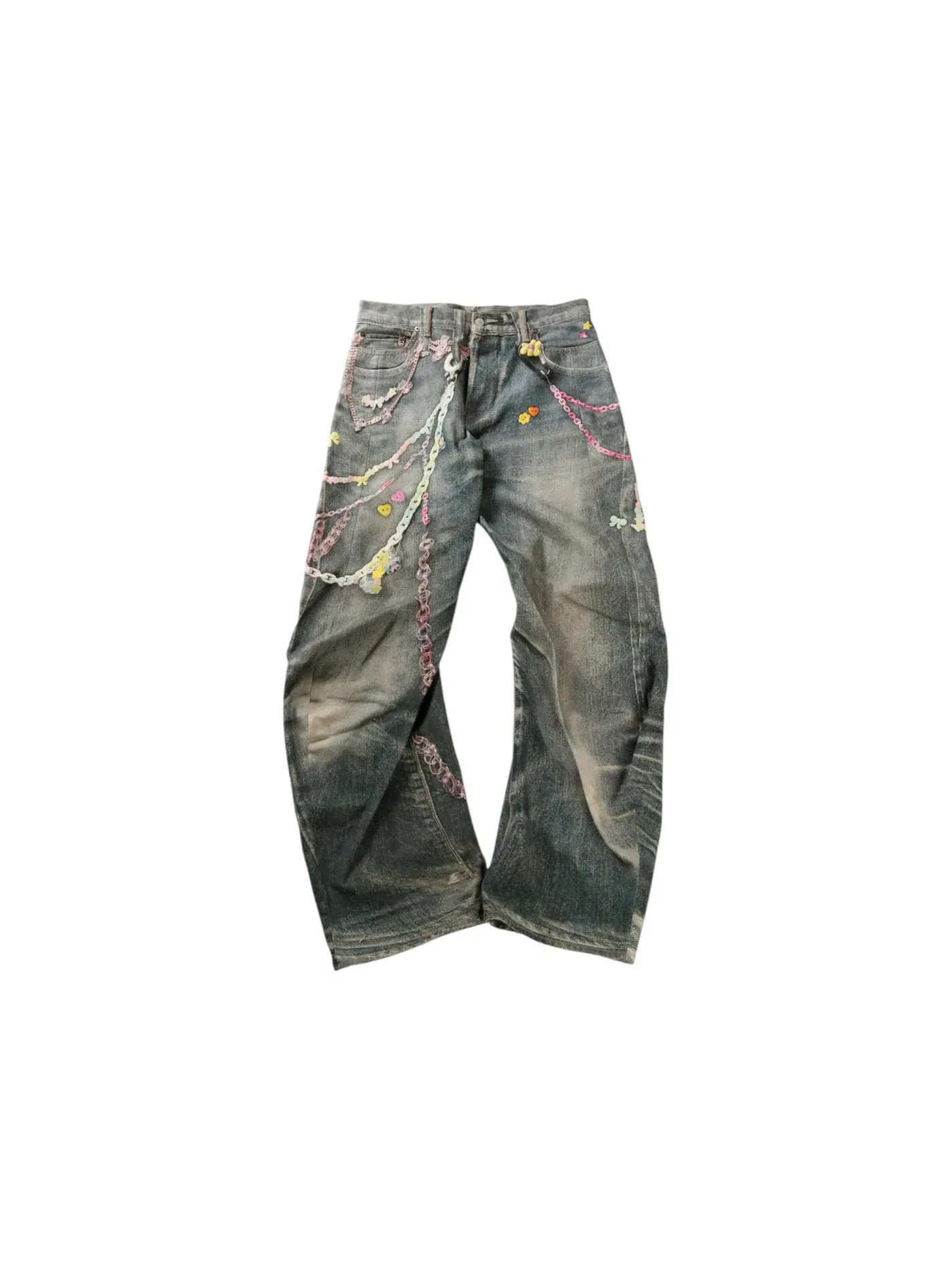 Мужские джинсы свободного кроя с принтом Jeans Acne Studios — изображение 1 из 1, синий
