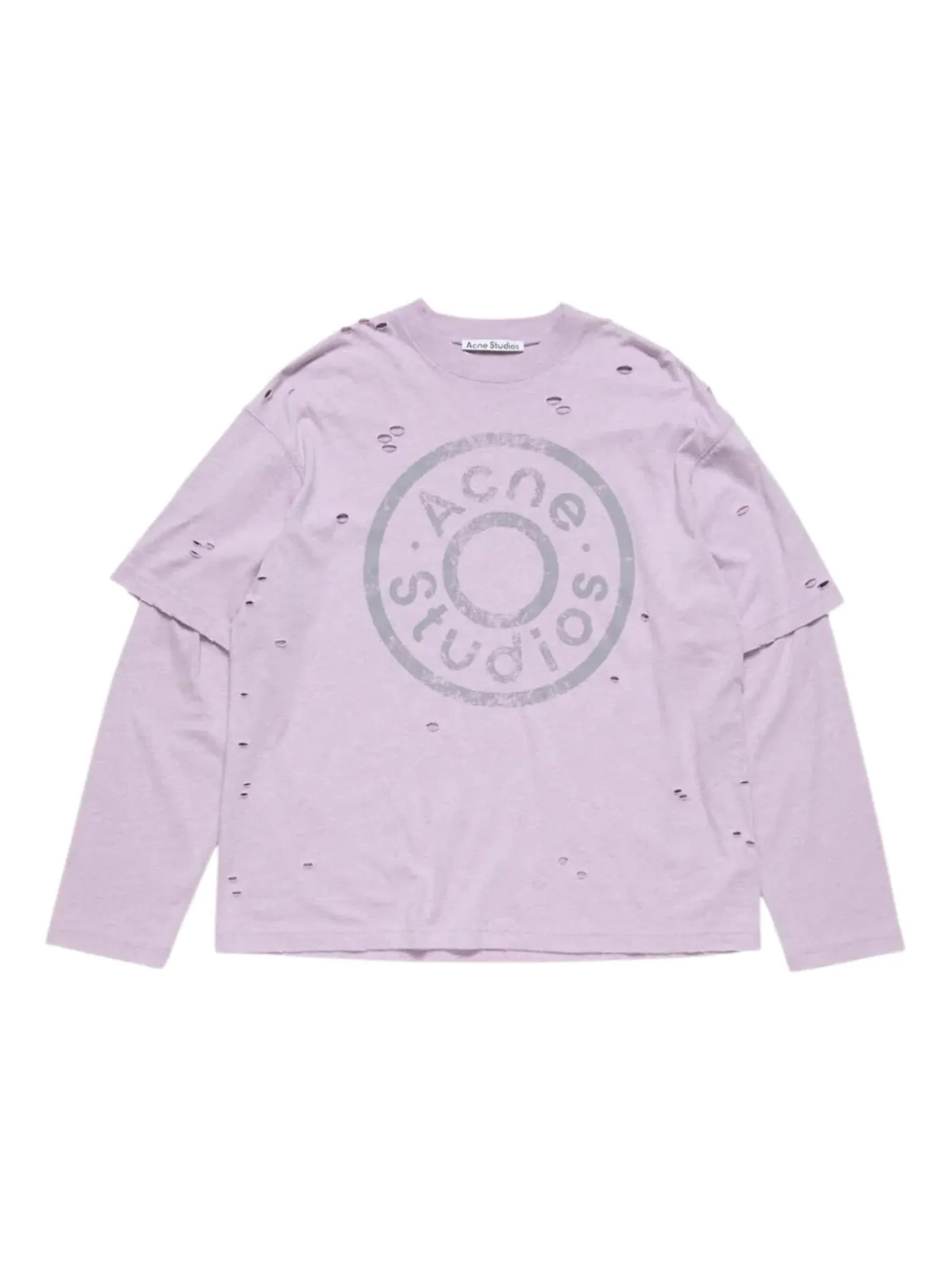 Женская футболка с длинным рукавом Logo Crew Neck Long Sleeves T-shirt Acne Studios — изображение 1 из 1, фиолетовый