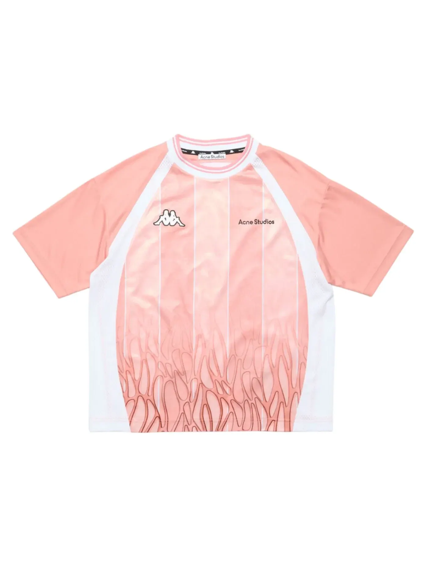 Мужская футболка с принтом Acne Studios x Kappa Logo T-shirt — изображение 1 из 1, светлый розовый/розовый
