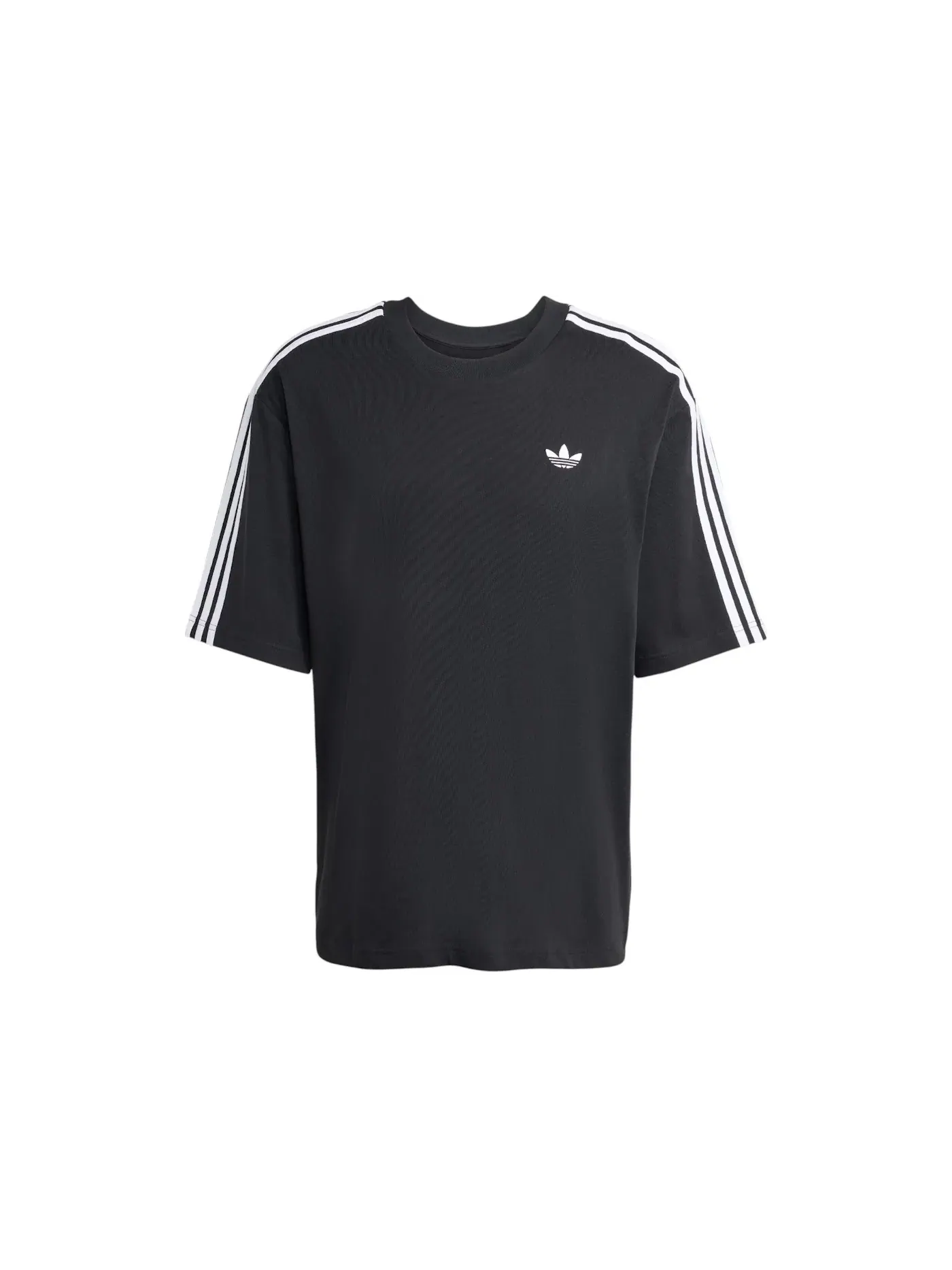 Мужская футболка с принтом Adicolor 3-Stripes Oversized Tee Adidas — изображение 1 из 1, черный
