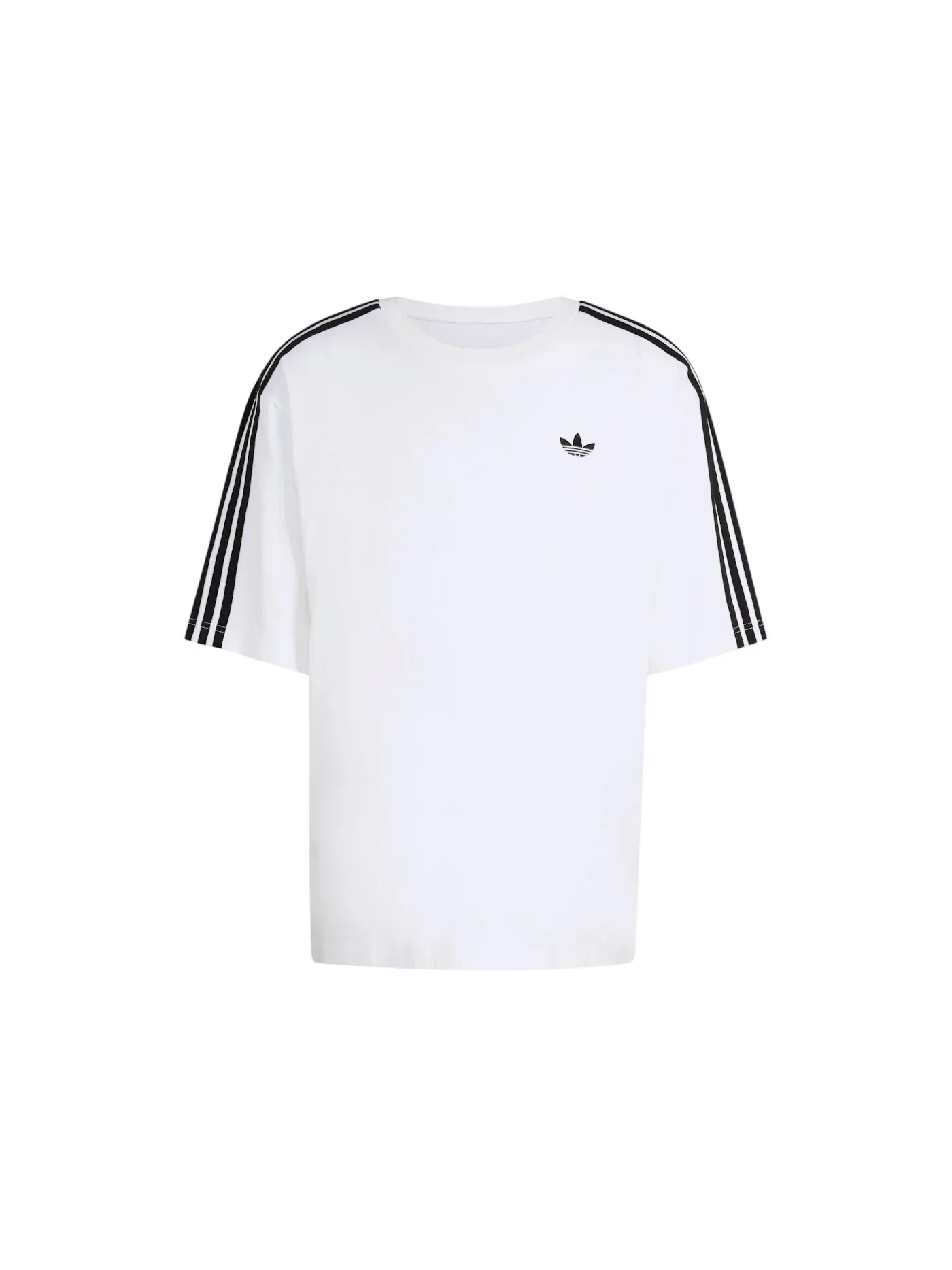 Мужская футболка оверсайз с принтом 3-Stripes Tee Adidas — изображение 1 из 1, белый