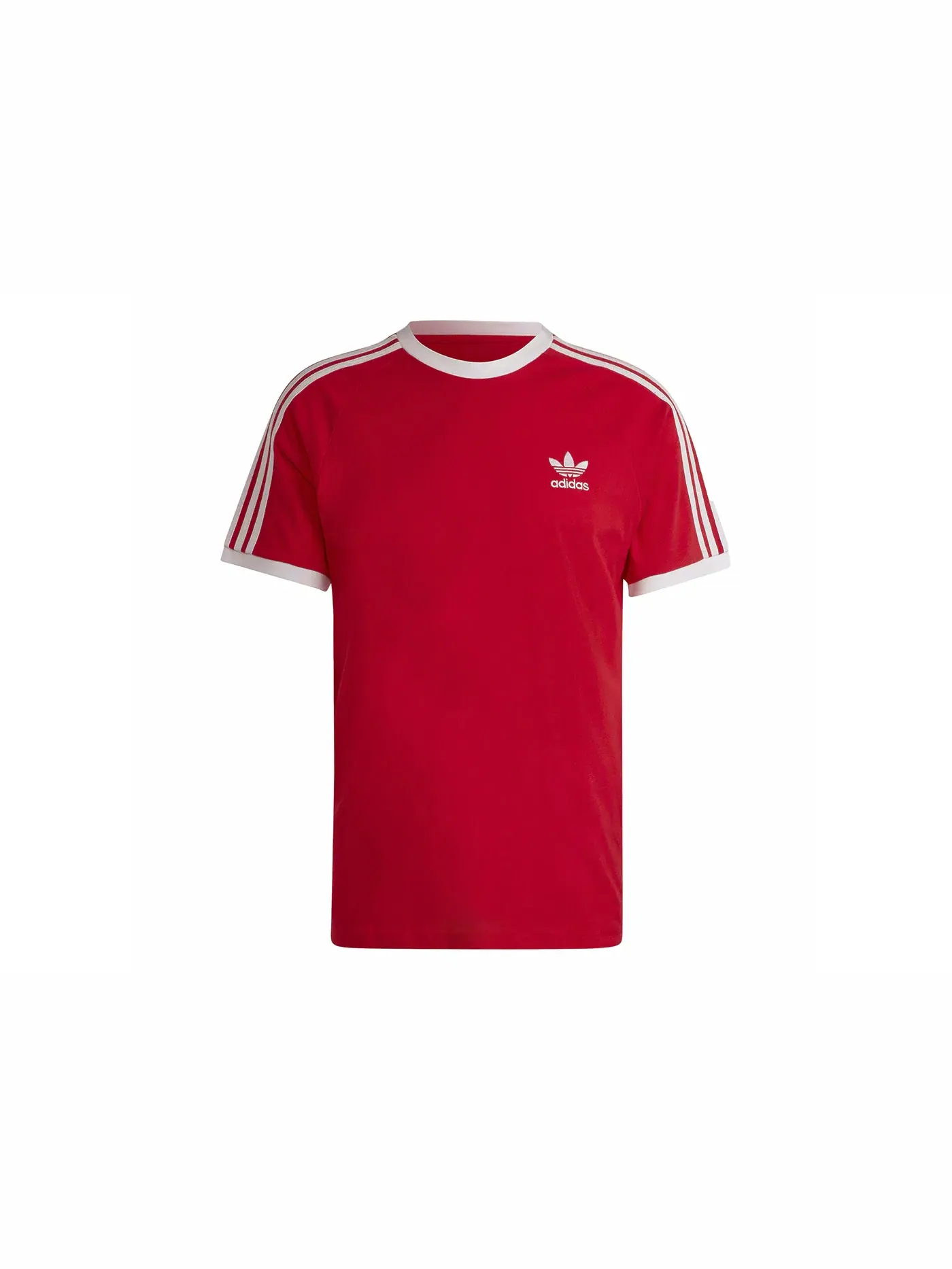 Мужская футболка с принтом Adicolor Classics 3-Stripes Tee Adidas — изображение 1 из 1, красный