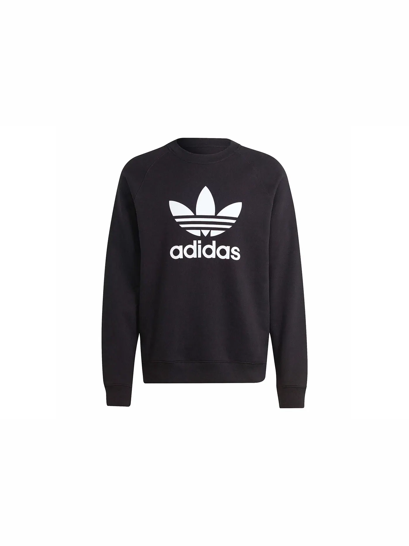 Мужской свитшот с круглым вырезом Trefoil Adidas — изображение 1 из 1, черный