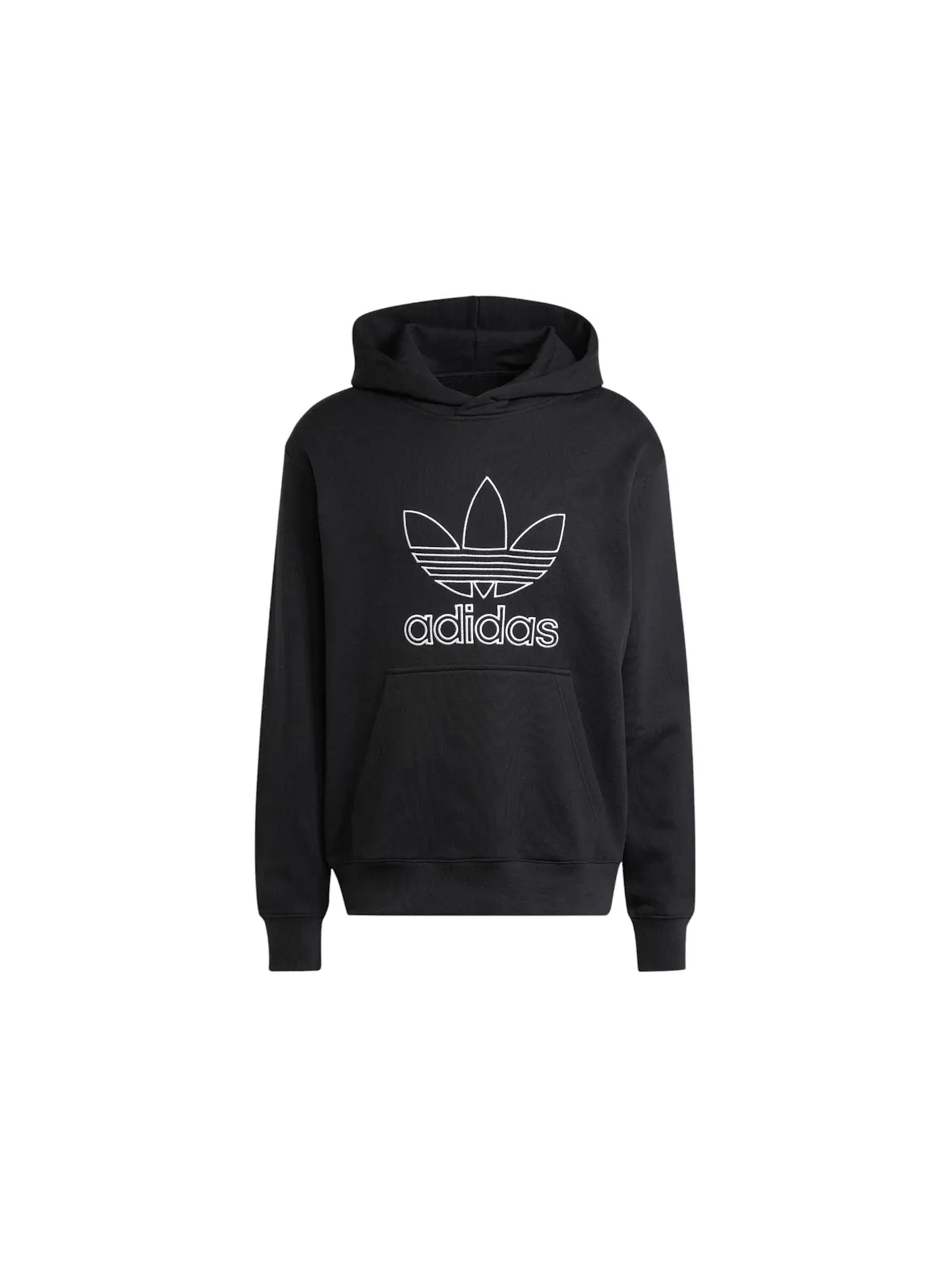 Мужское худи с принтом Adidas Adicolor Outline Trefoil — изображение 1 из 1, черный