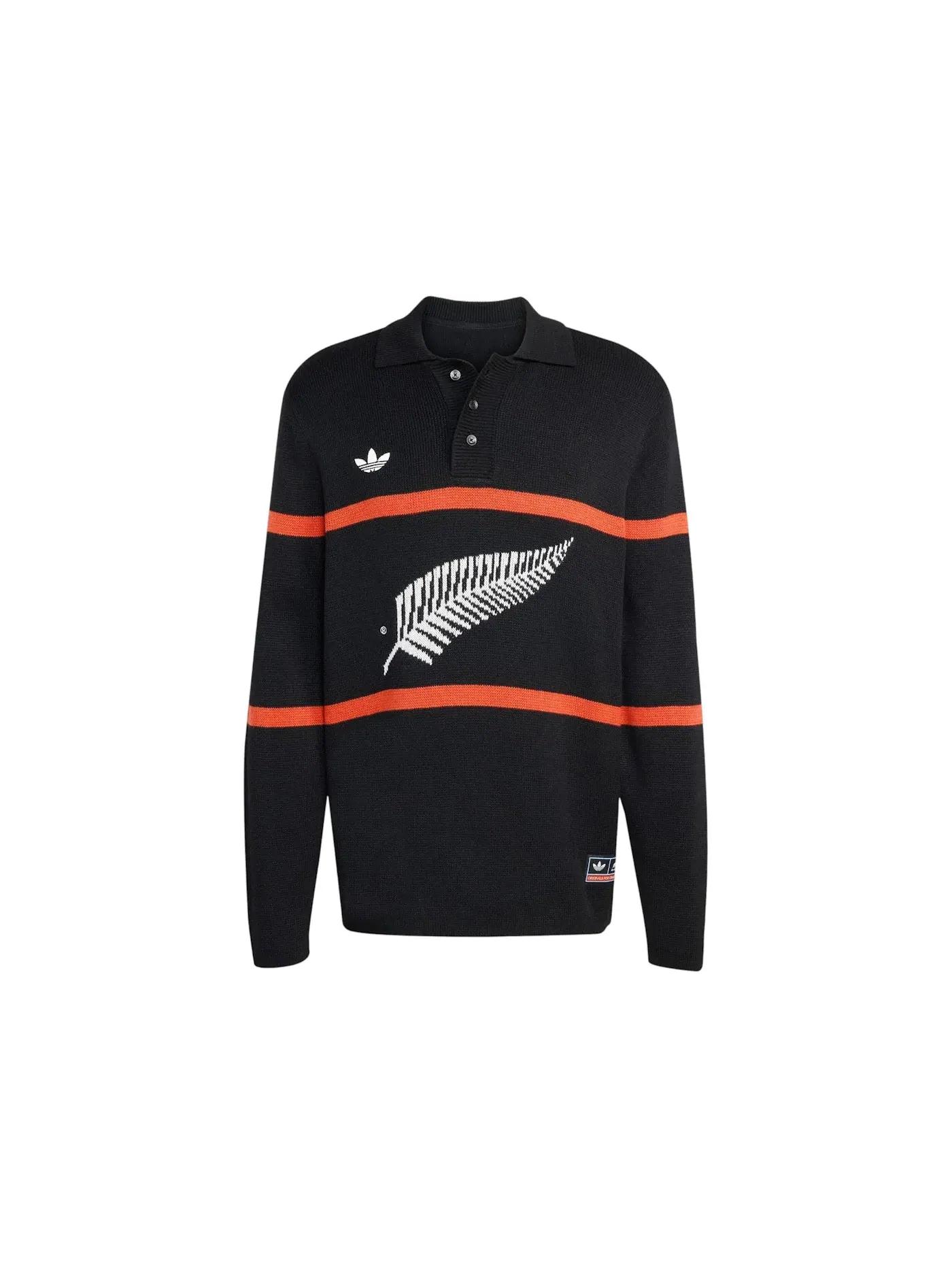 Мужское поло с длинным рукавом Adidas All Blacks — изображение 1 из 1, черный