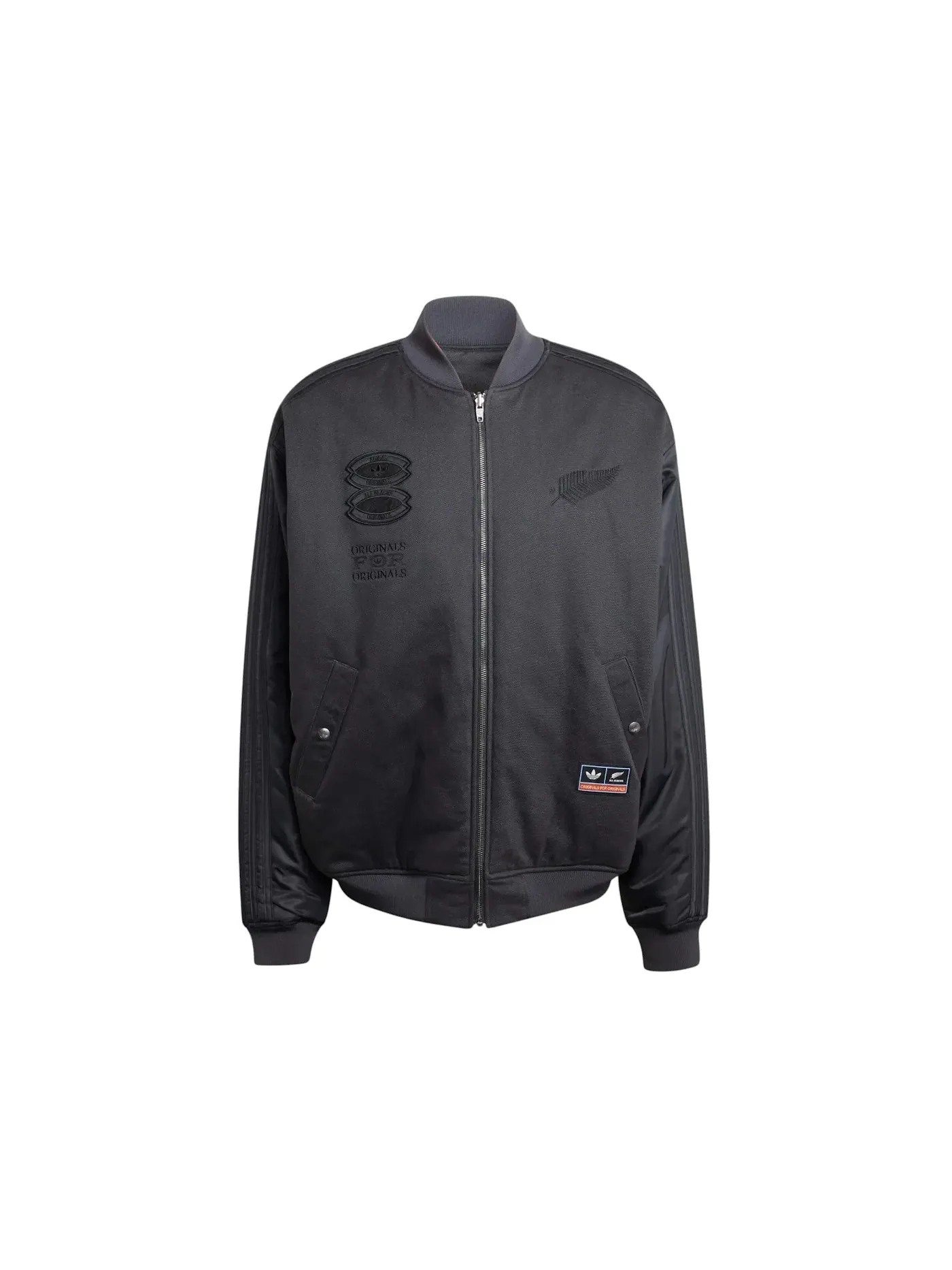 Мужская куртка-бомбер с принтом Adidas All Blacks Reversible Team Bomber Jacket — изображение 1 из 1, черный