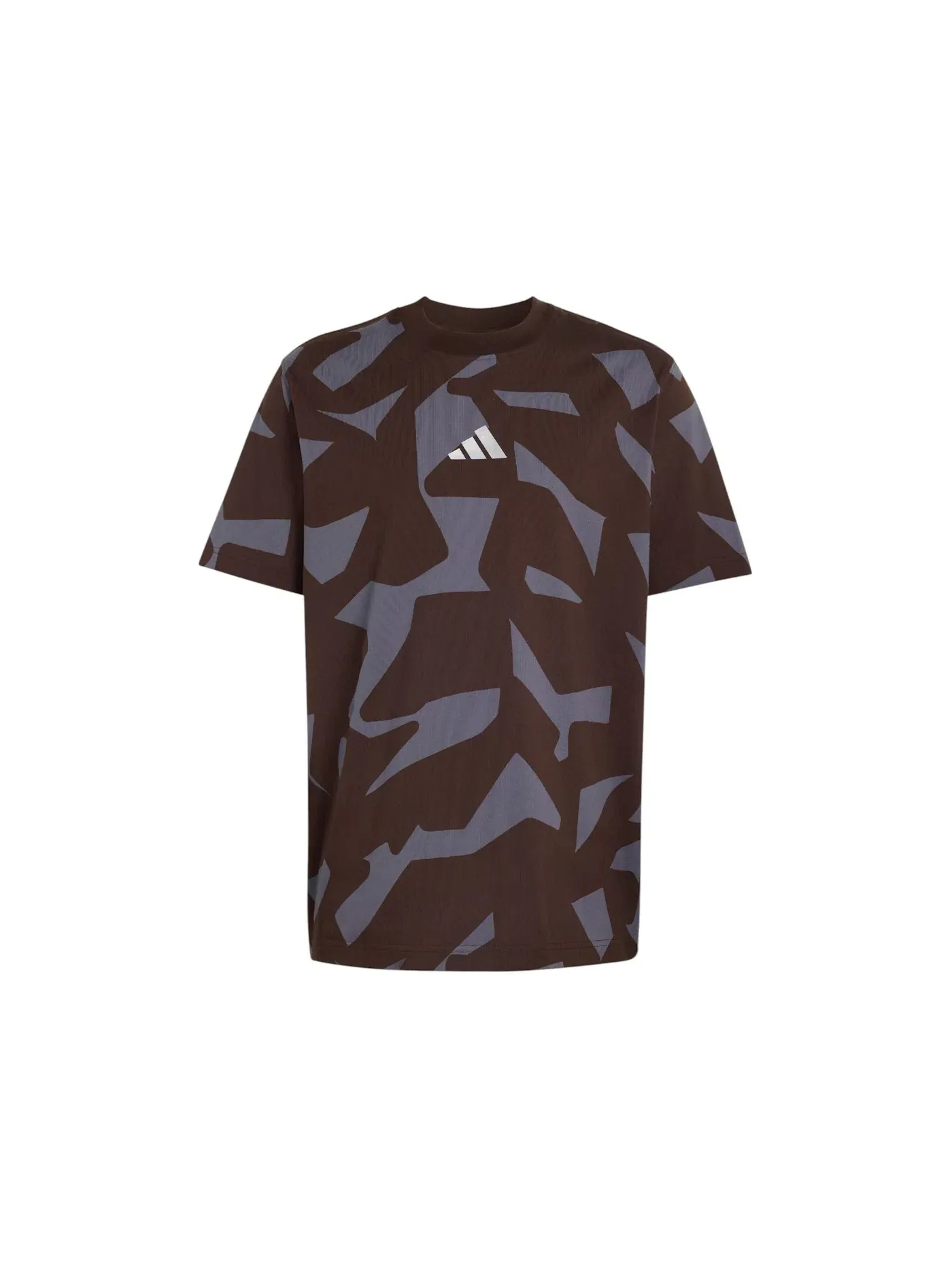 Мужская футболка с коротким рукавом с камуфляжным принтом Adidas, Aurora Coffee/Aurora Onix — изображение 1 из 1