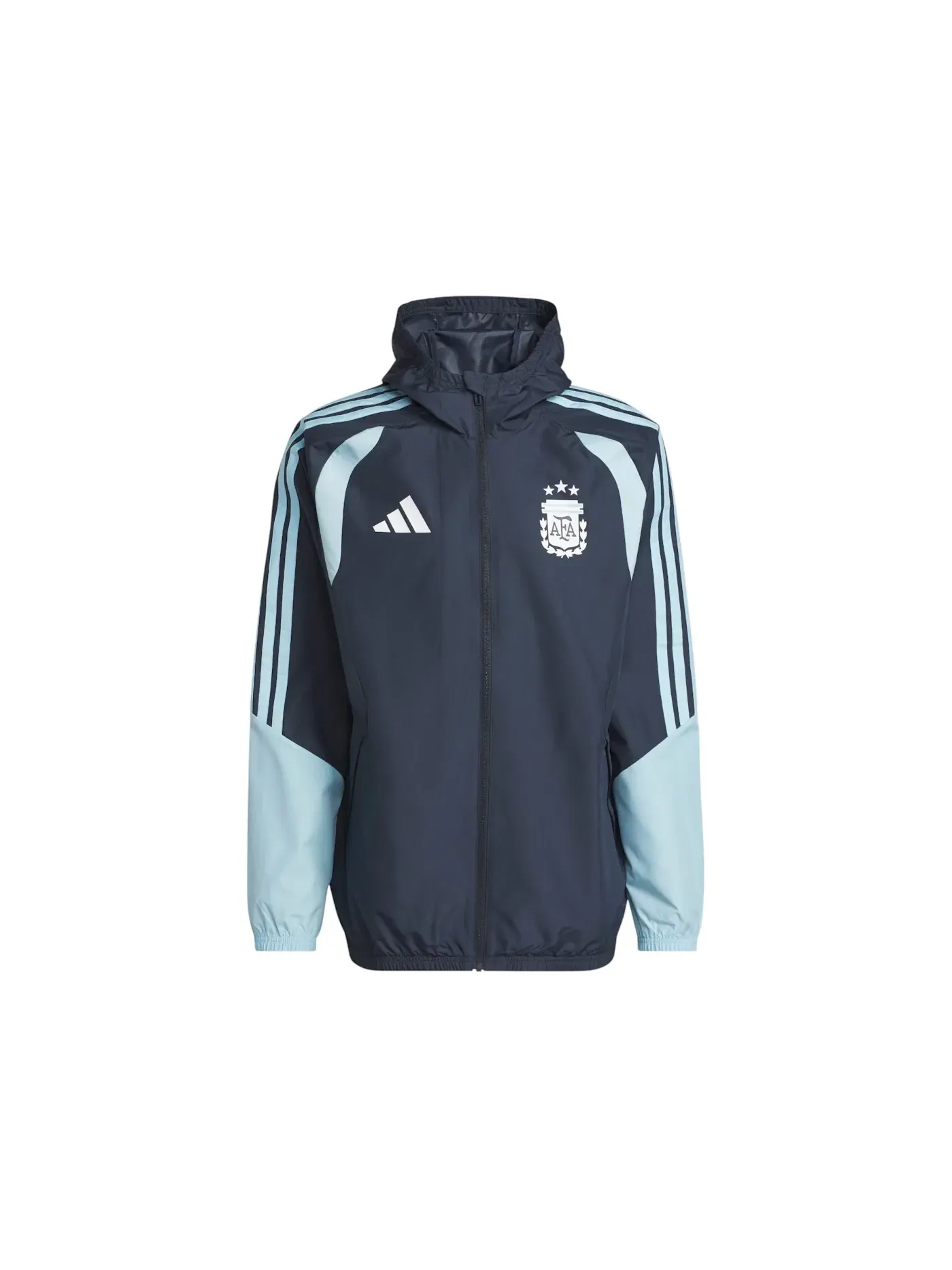 Мужская куртка непромокаемая с принтом Adidas Argentina 2026 Tiro All Weather Jacket — изображение 1 из 1, темно-синий