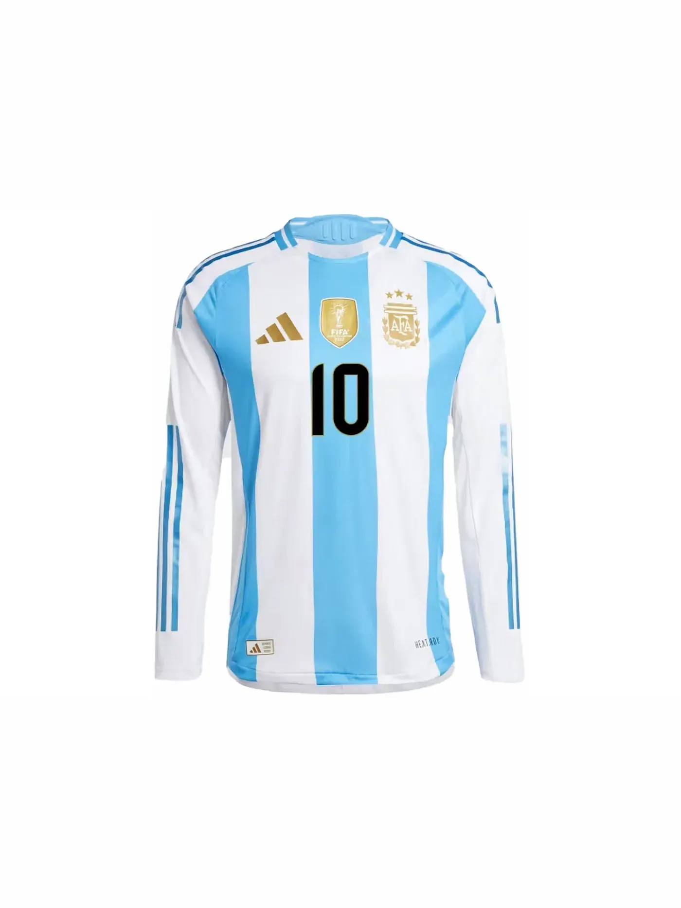 Мужская футбольная футболка с длинным рукавом Jersey Adidas — изображение 1 из 2, белый/синий