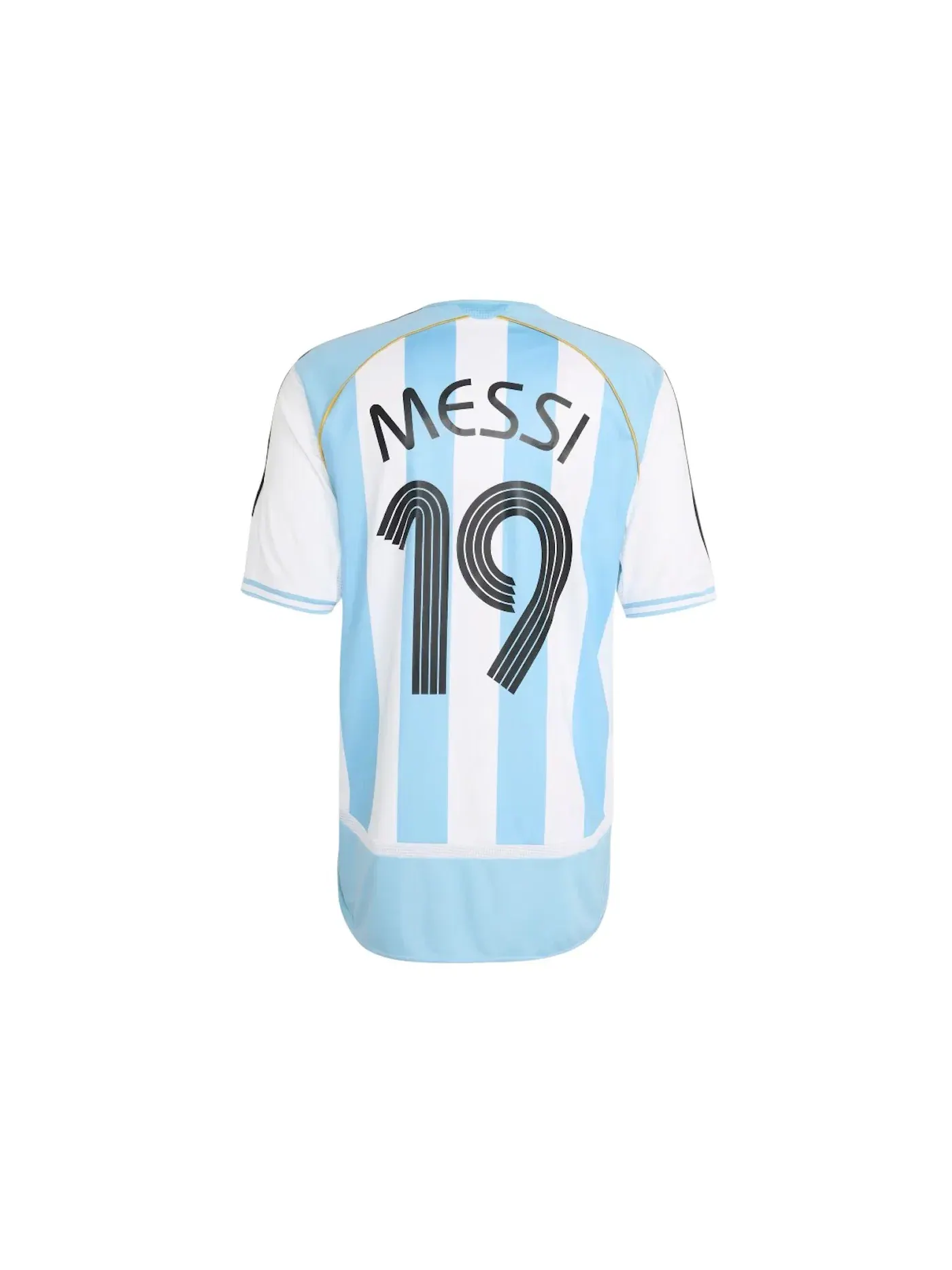 Мужская футбольная футболка с принтом Argentina Home 2006 Messi Jersey Adidas — изображение 2 из 2, белый прозрачный синий