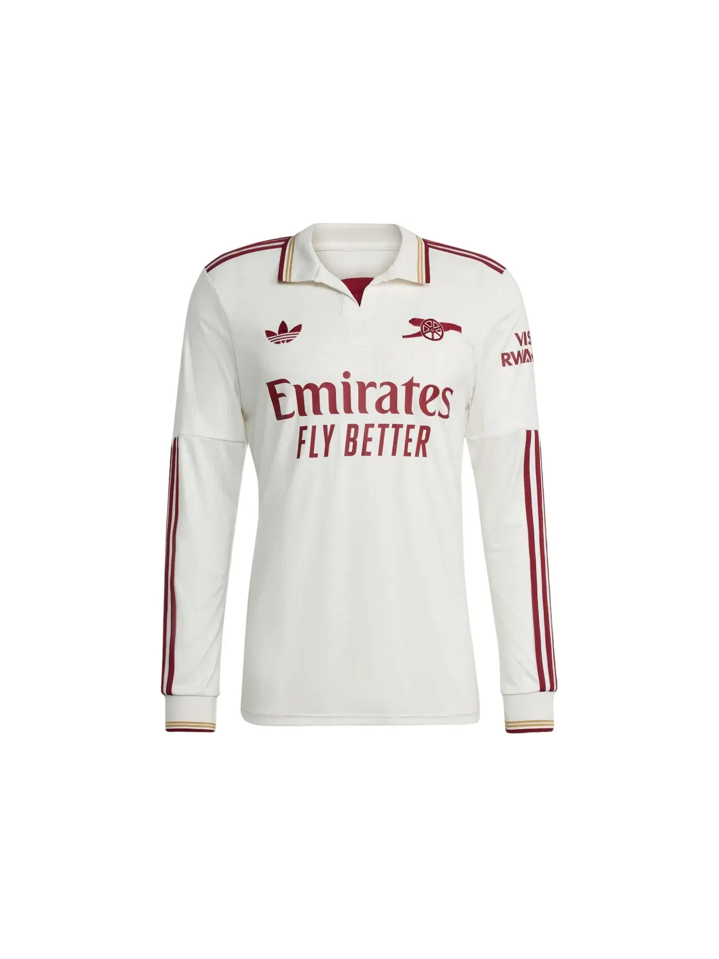 Мужская футболка с длинным рукавом с принтом Jersey Adidas — изображение 1 из 1, белый бордовый