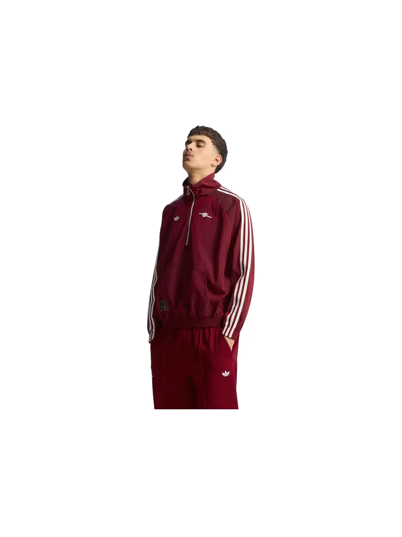 Мужская куртка с половинной молнией Adidas — изображение 1 из 1, бордовый