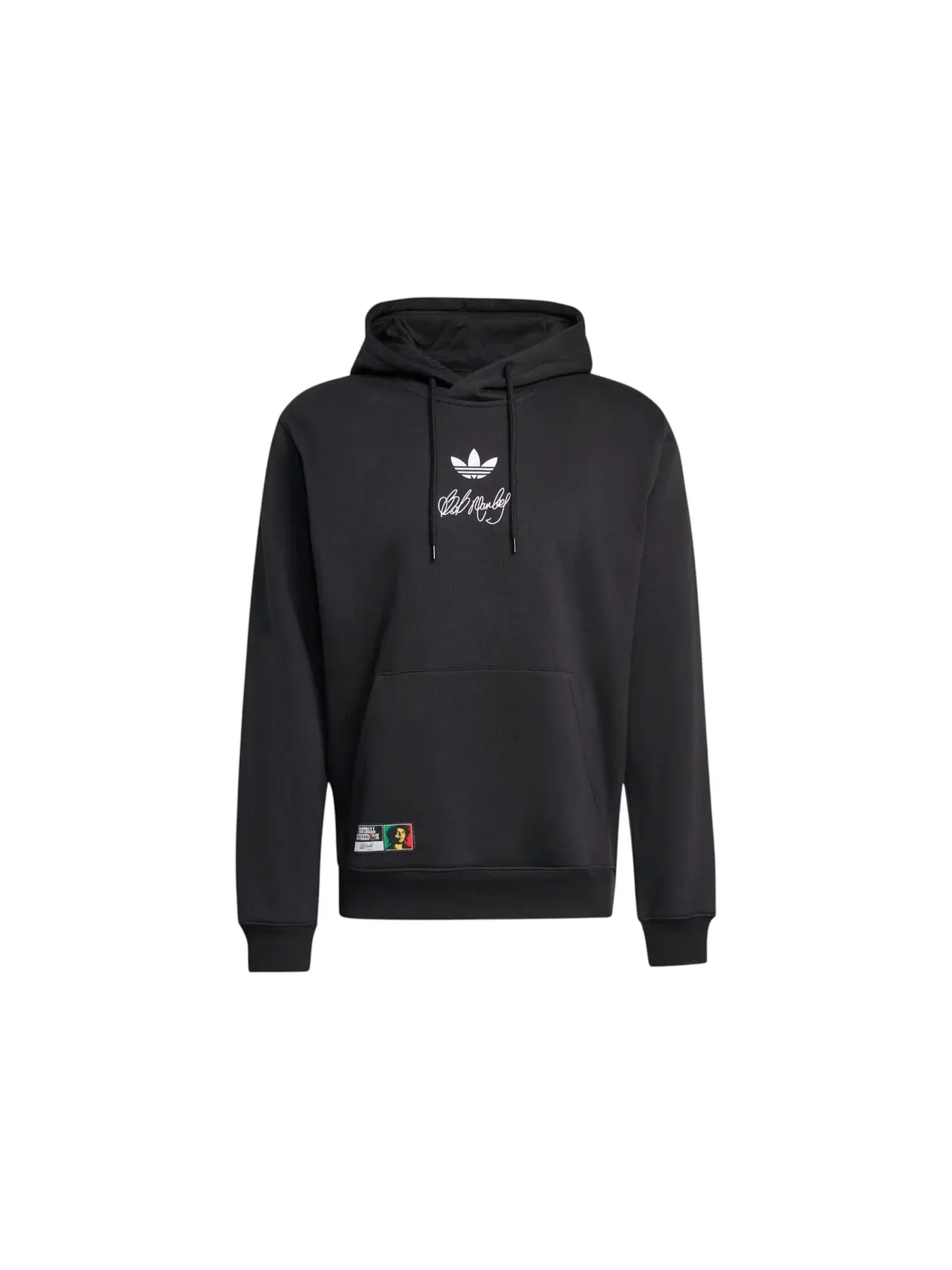 Мужской худи с принтом Bob Marley Adidas — изображение 1 из 1, черный