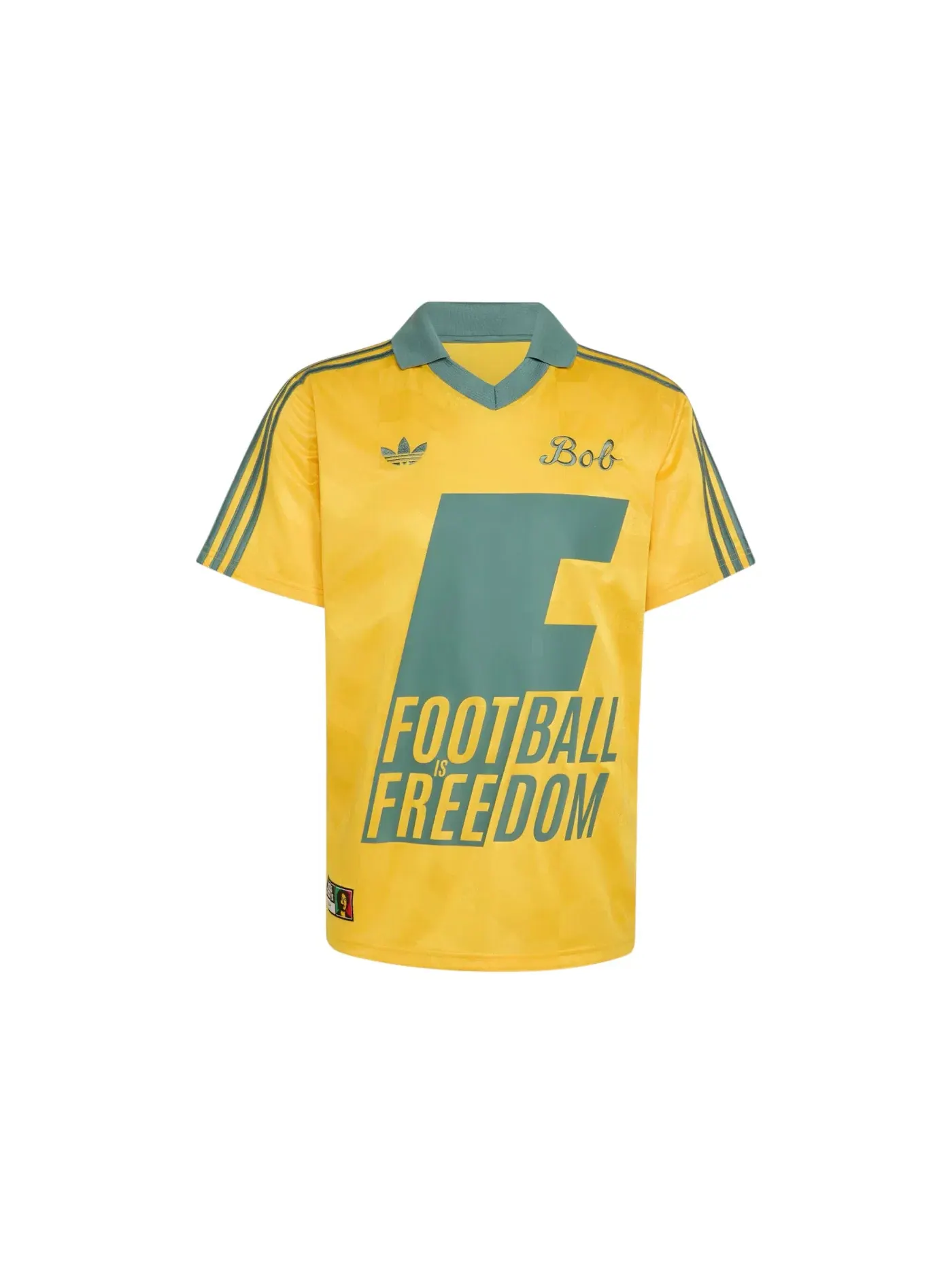Мужская футболка с принтом Bob Marley Jersey Adidas — изображение 1 из 1, золотистый