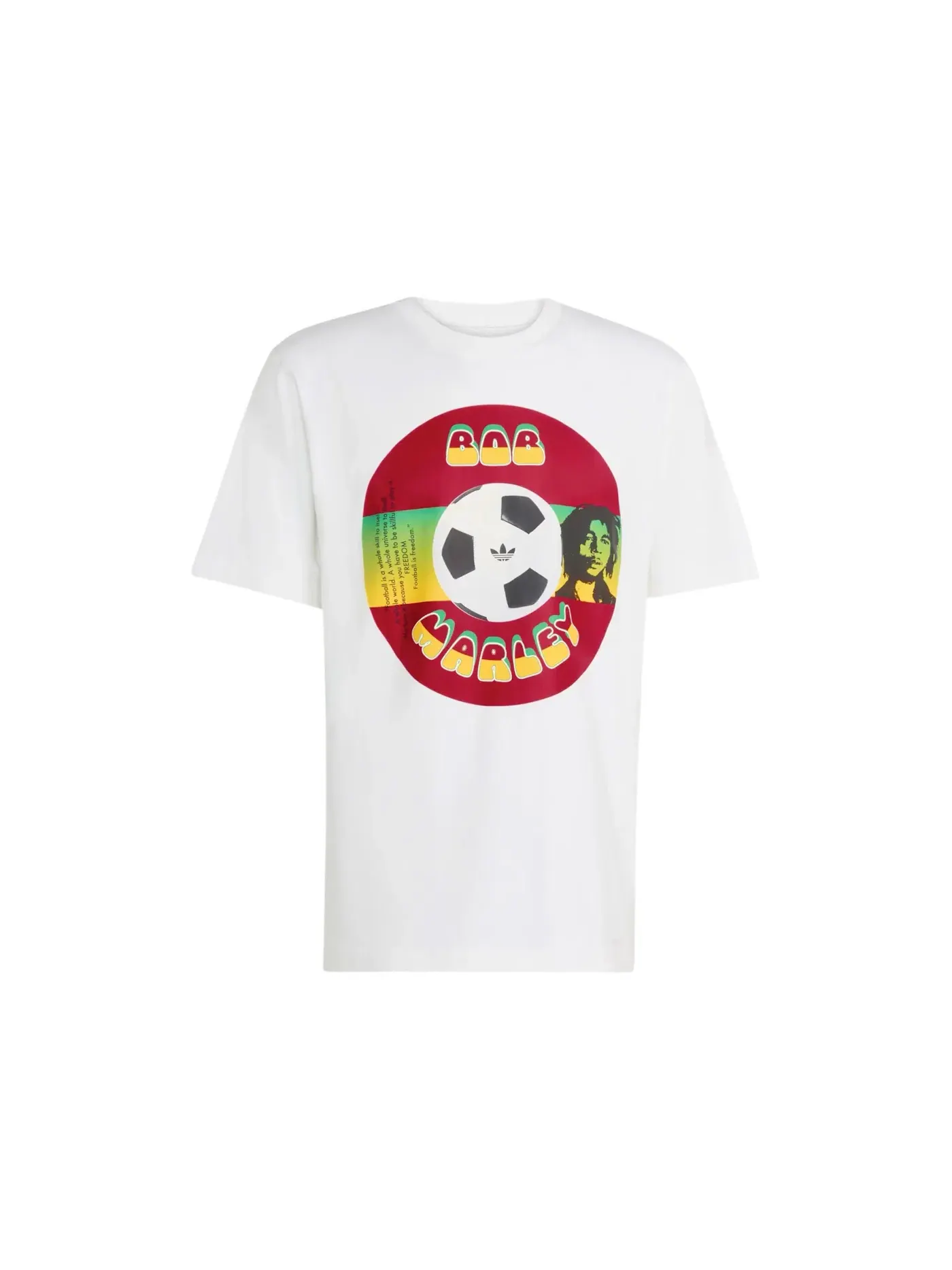 Мужская футболка с принтом Bob Marley Adidas — изображение 1 из 1, белый