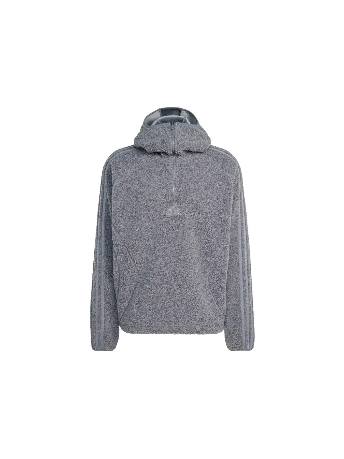 Мужская худи на молнии с четверть-застежкой Borg Fleece Teamgeist Adidas — изображение 1 из 1, серый