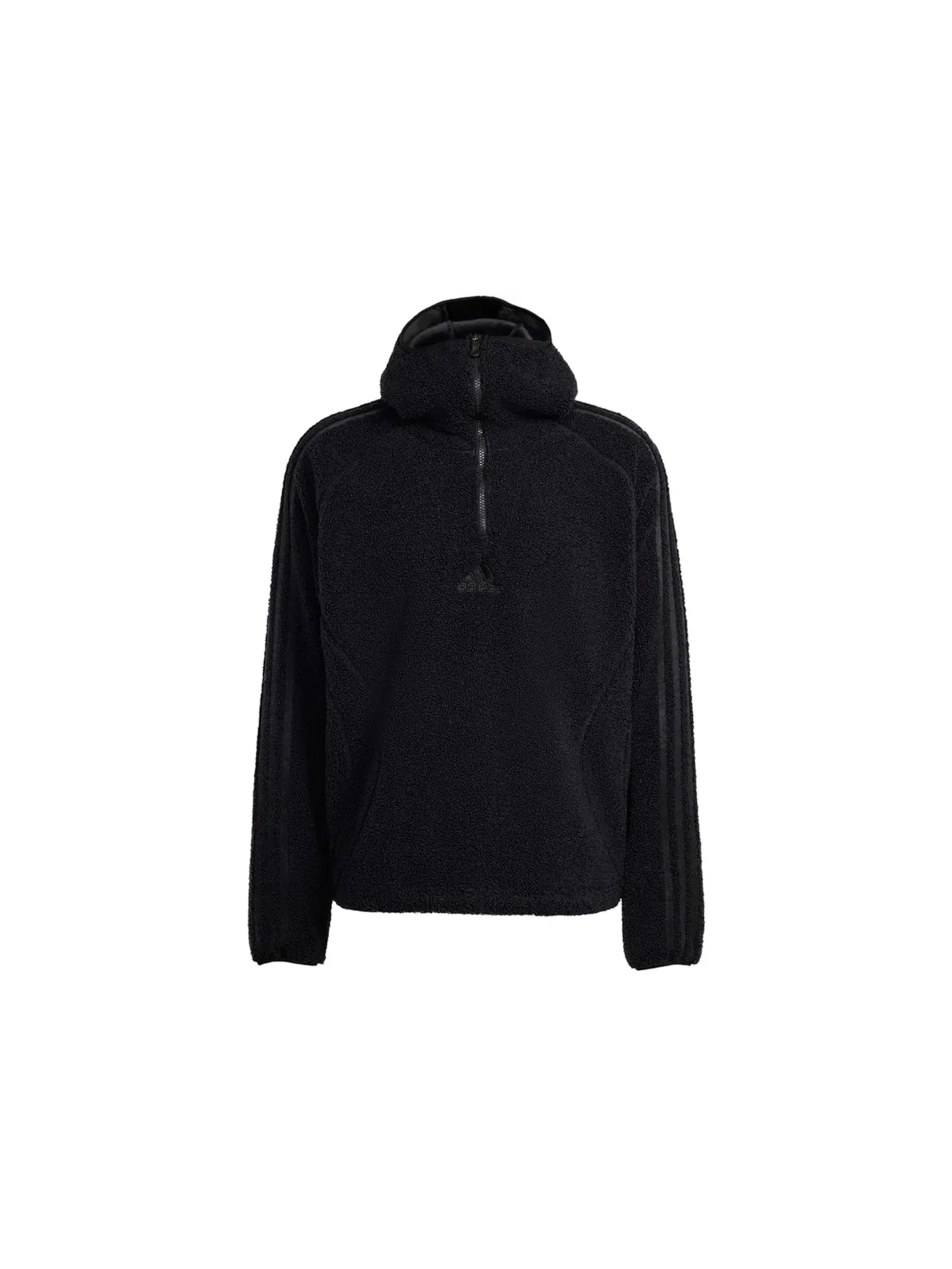 Мужская худи с четверть-застежкой-молнией Borg Fleece Teamgeist Adidas — изображение 1 из 1, черный