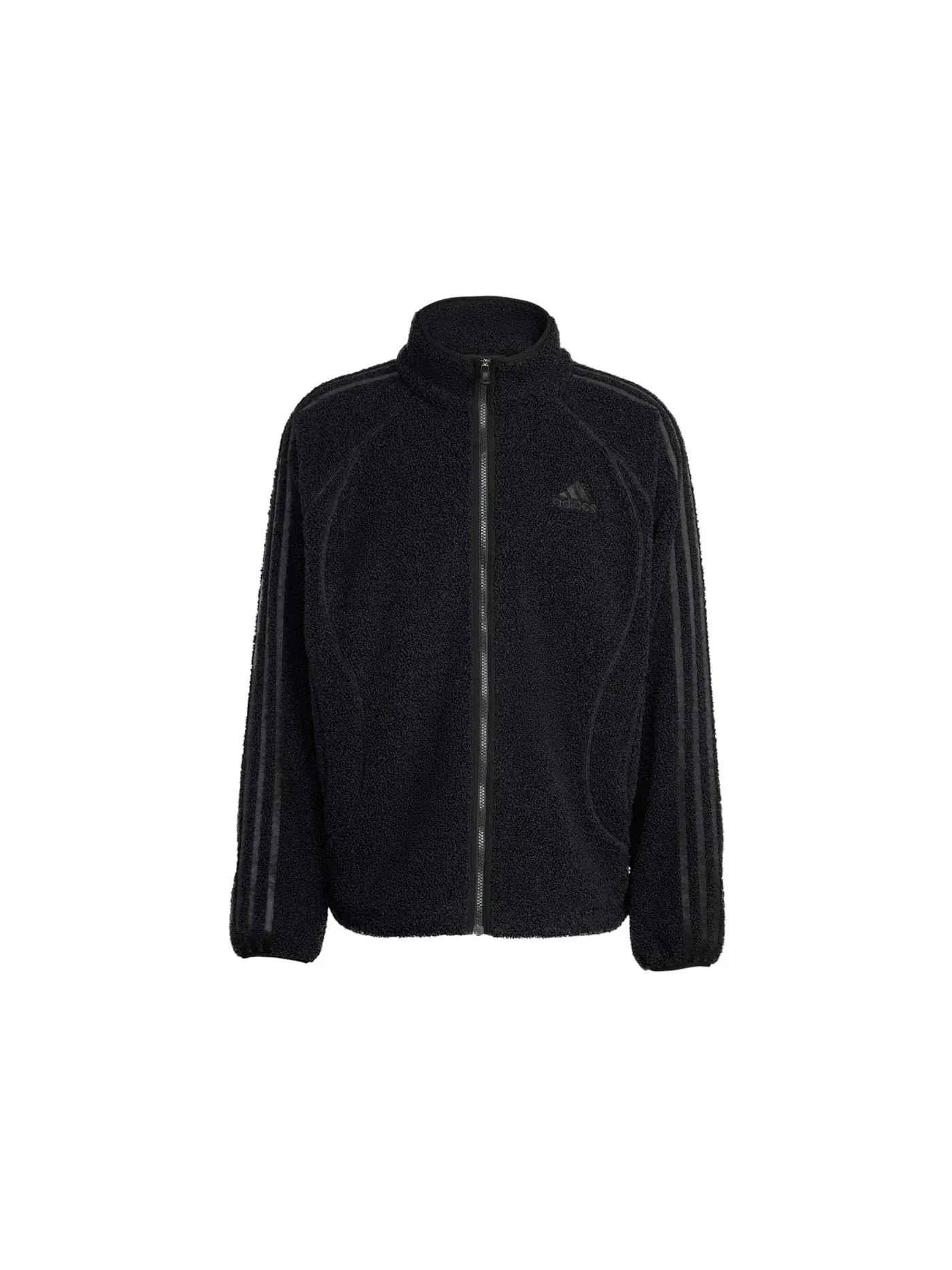 Мужская куртка из флиса с длинным рукавом Tracktop Adidas — изображение 1 из 1, черный