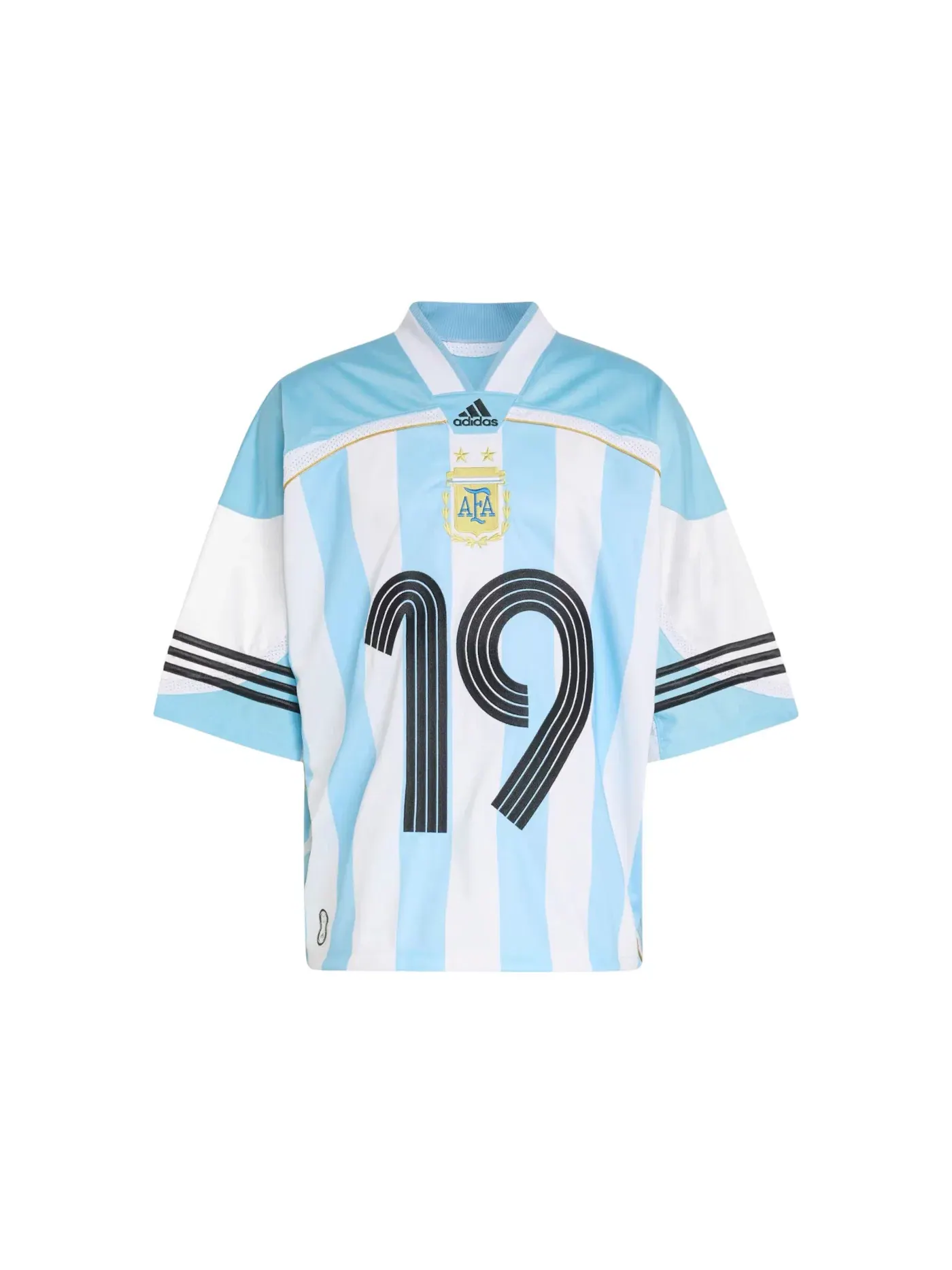 Мужская футбольная джерси с принтом Adidas Bringbacks Remixed Argentina Jersey — изображение 1 из 1, прозрачный синий