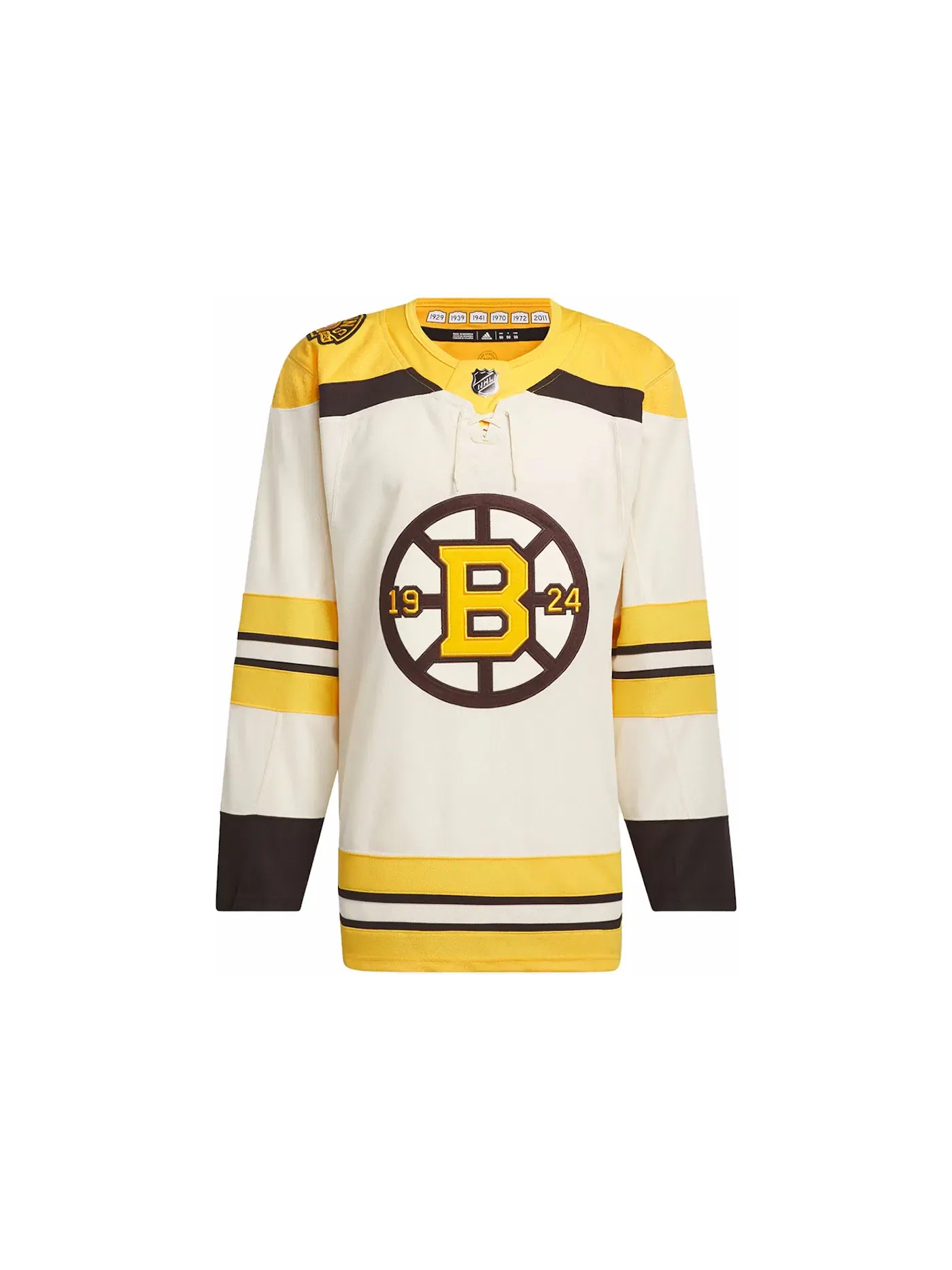 Мужская джерси с длинным рукавом Bruins Anniversary Third Adidas — изображение 1 из 1, бежевый