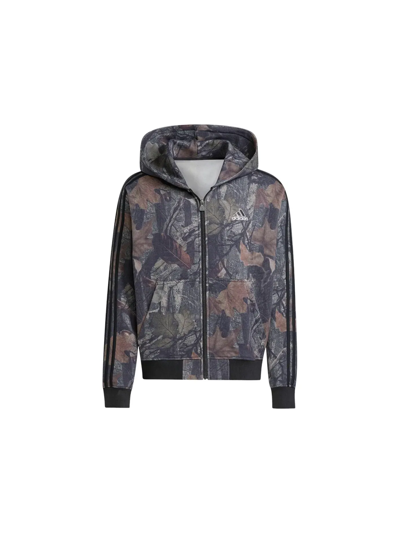 Мужская худи с капюшоном на молнии Camo Full-Zip Adidas — изображение 1 из 1, черный
