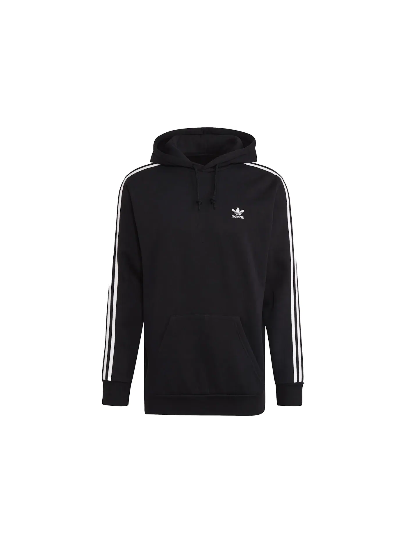 Мужской пуловер с капюшоном с длинным рукавом Adidas Classic 3-Stripes — изображение 1 из 1, черный/белый