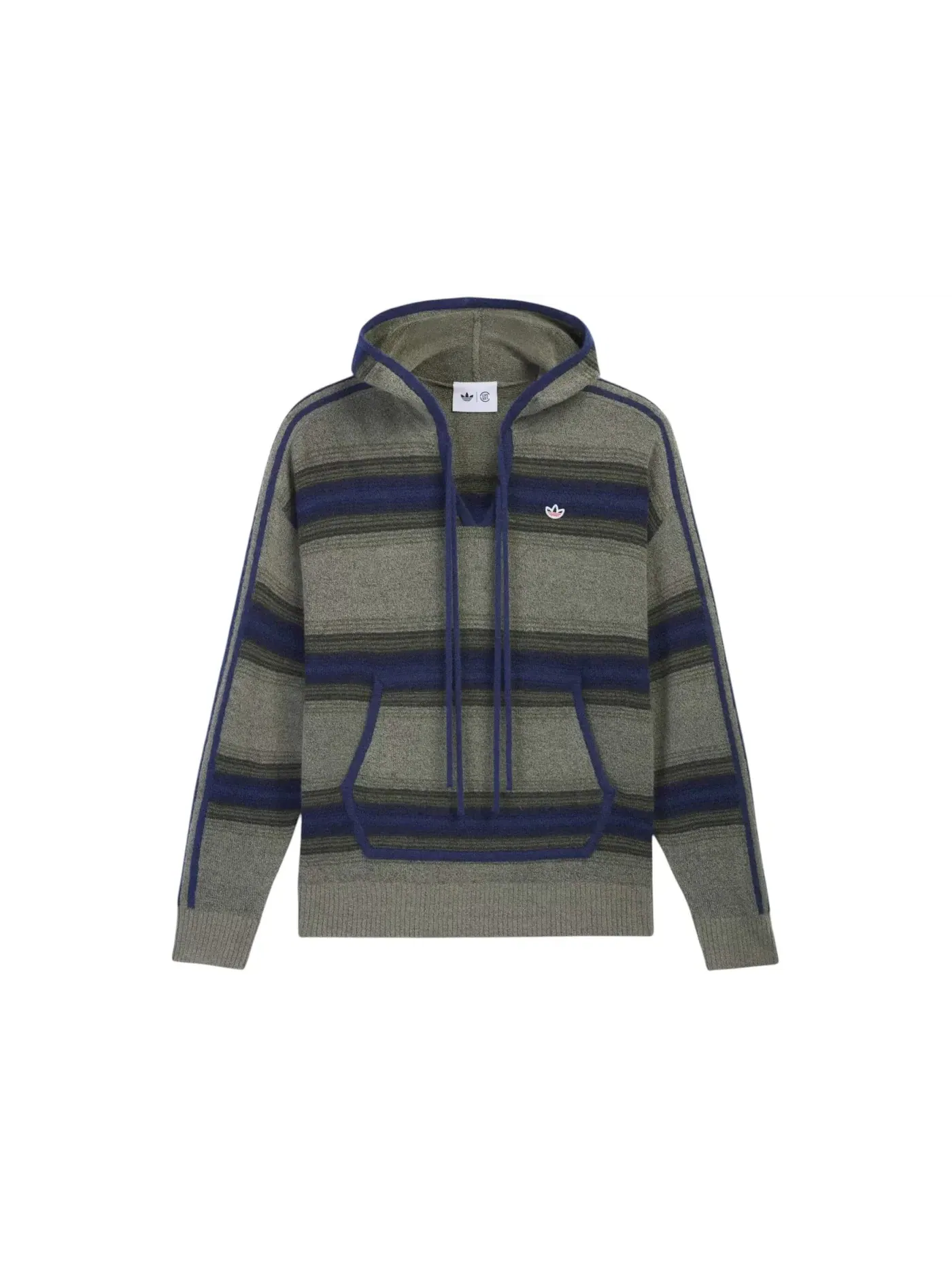 Мужская худи CLOT Baja Hoodie By Edison Chen Adidas — изображение 1 из 2, хаки/индиго
