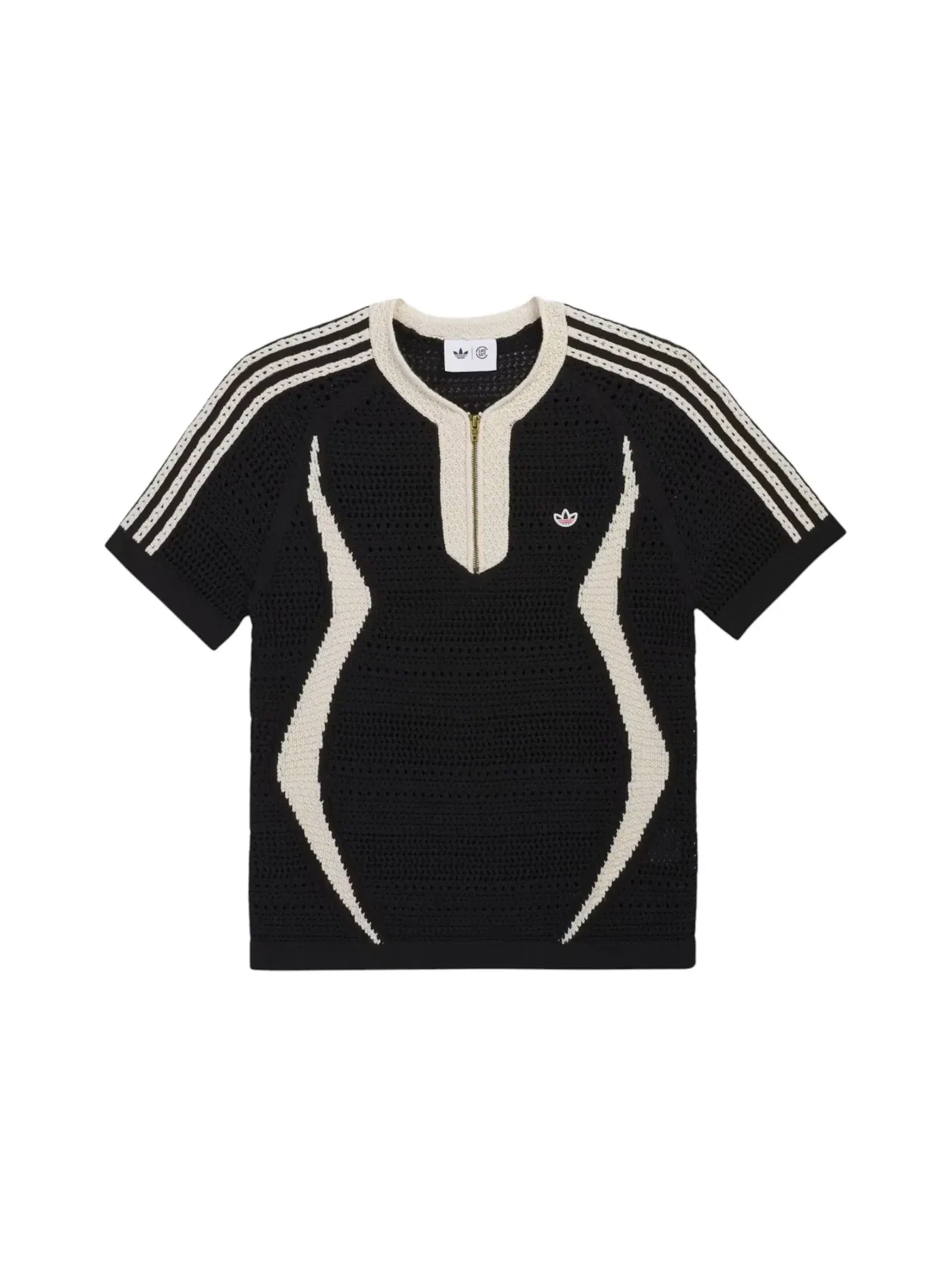 Мужская футболка с принтом CLOT X Adidas Originals Knit Jersey By Edison Chen Adidas — изображение 1 из 2, черный/белый
