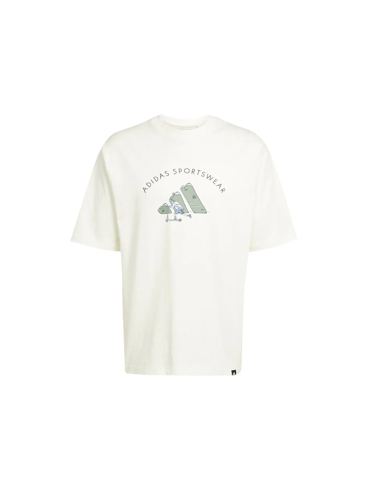 Мужская футболка с принтом Adidas Codes Doodle Scooter Graphic Tee — изображение 1 из 1, белый
