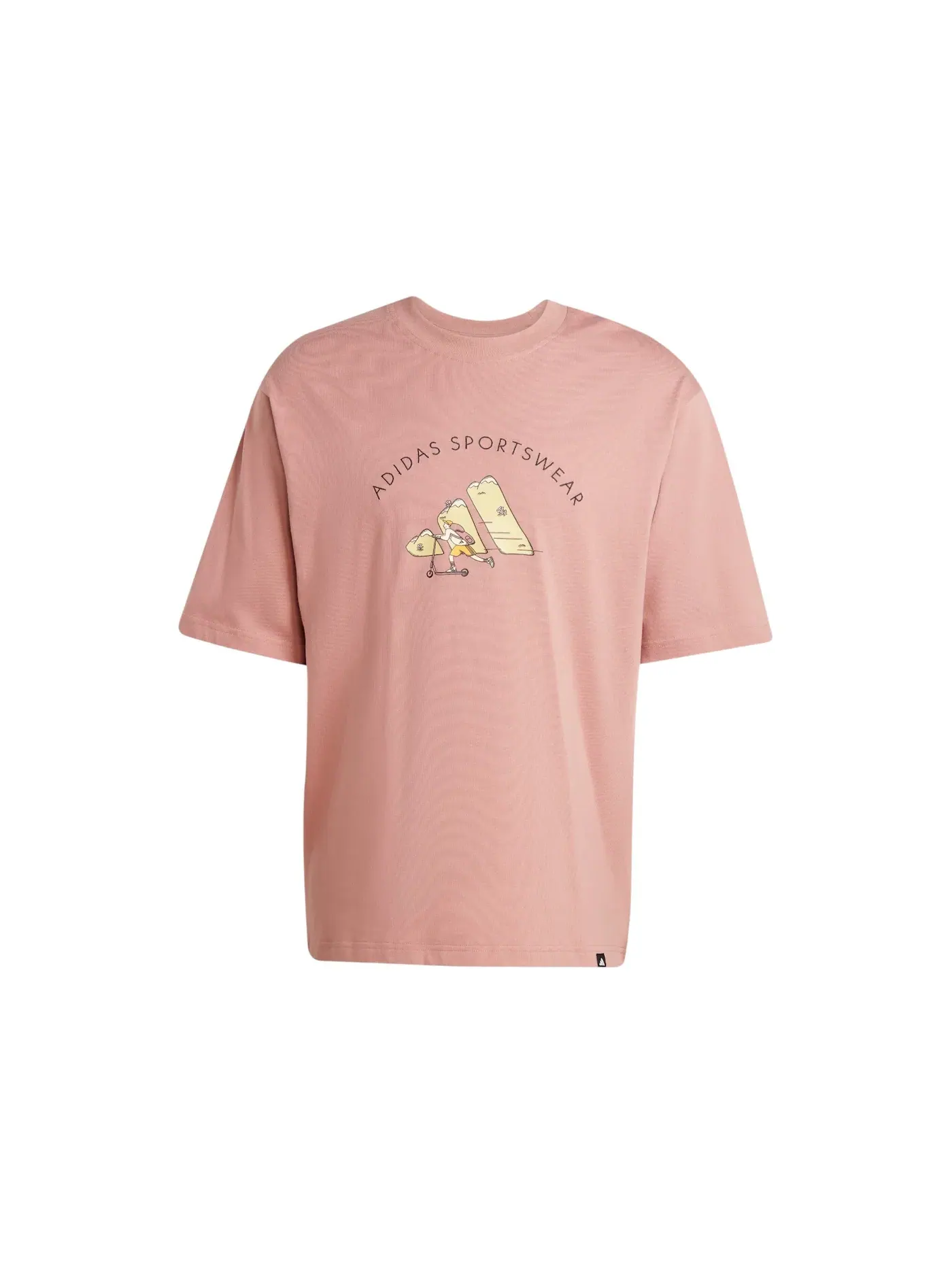 Мужская футболка с принтом Adidas Codes Doodle Scooter Graphic Tee, Warm Clay — изображение 1 из 1