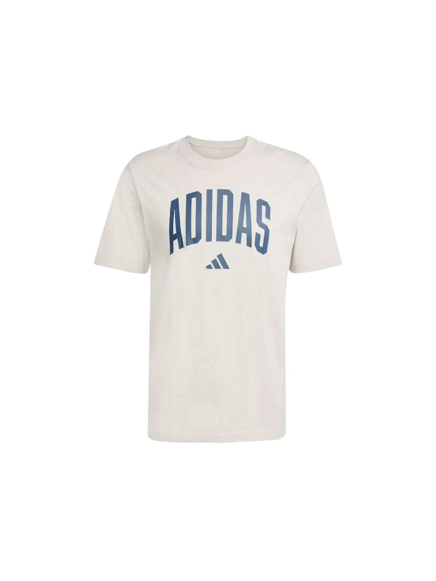 Мужская футболка с принтом Adidas — изображение 1 из 1, бежевый