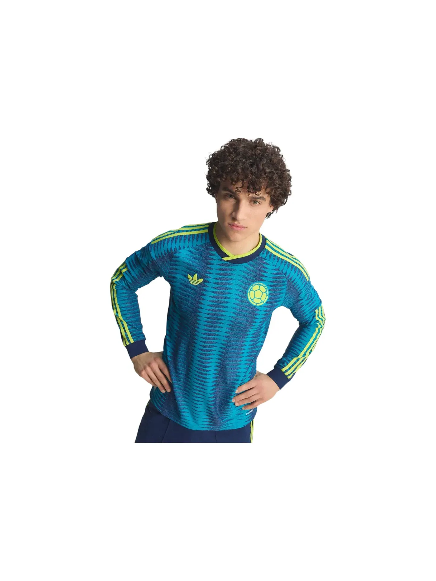 Мужская футбольная джерси с длинным рукавом Jersey Adidas — изображение 1 из 1, темно-синий синий