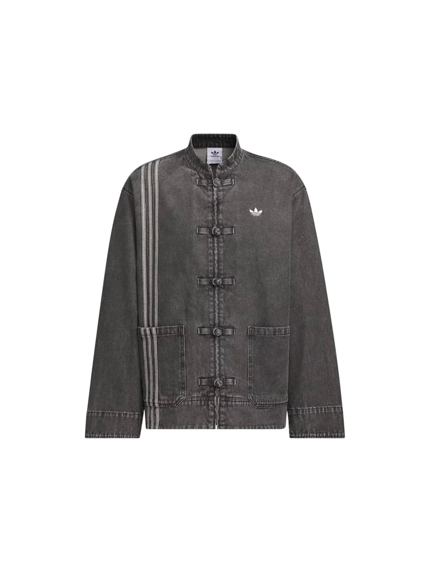 Мужская куртка оверсайз с джинсовой отделкой Jacket (Asia Sizing) Adidas — изображение 1 из 1, черный джинсовый синий