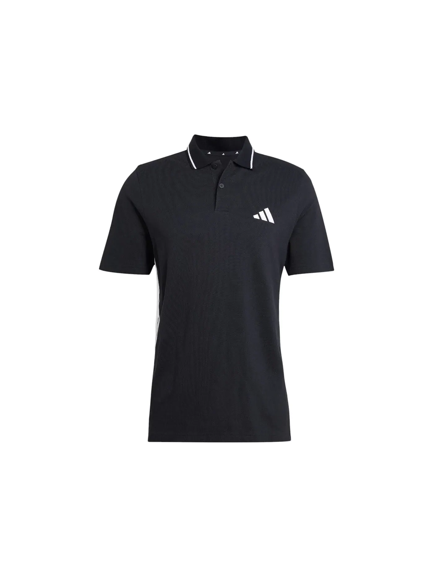 Мужская поло из пике с 3 полосками Adidas — изображение 1 из 1, черный/белый