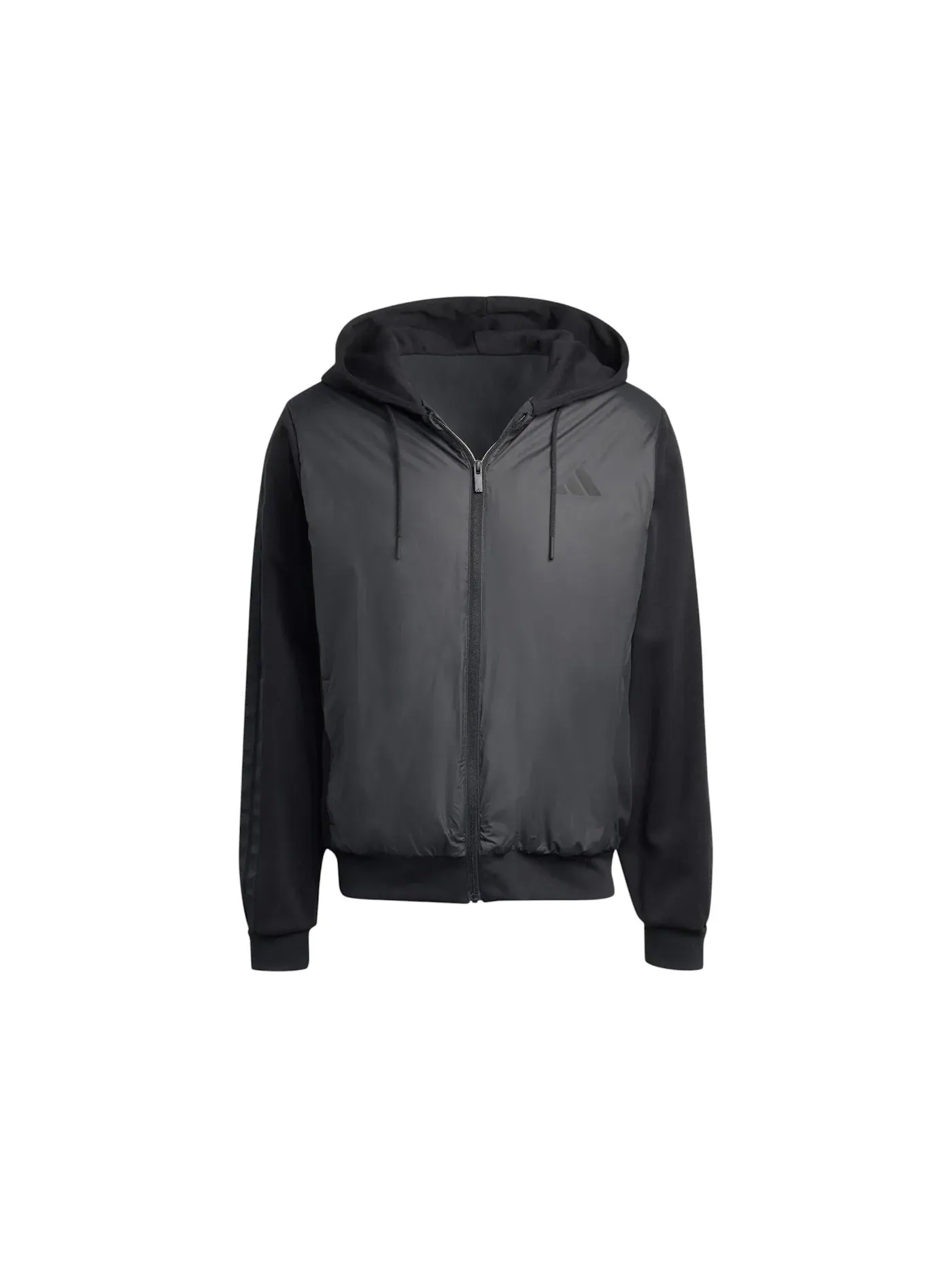 Мужская куртка гибридная с капюшоном и утеплителем Climawarm 3-Stripes Adidas — изображение 1 из 1, черный