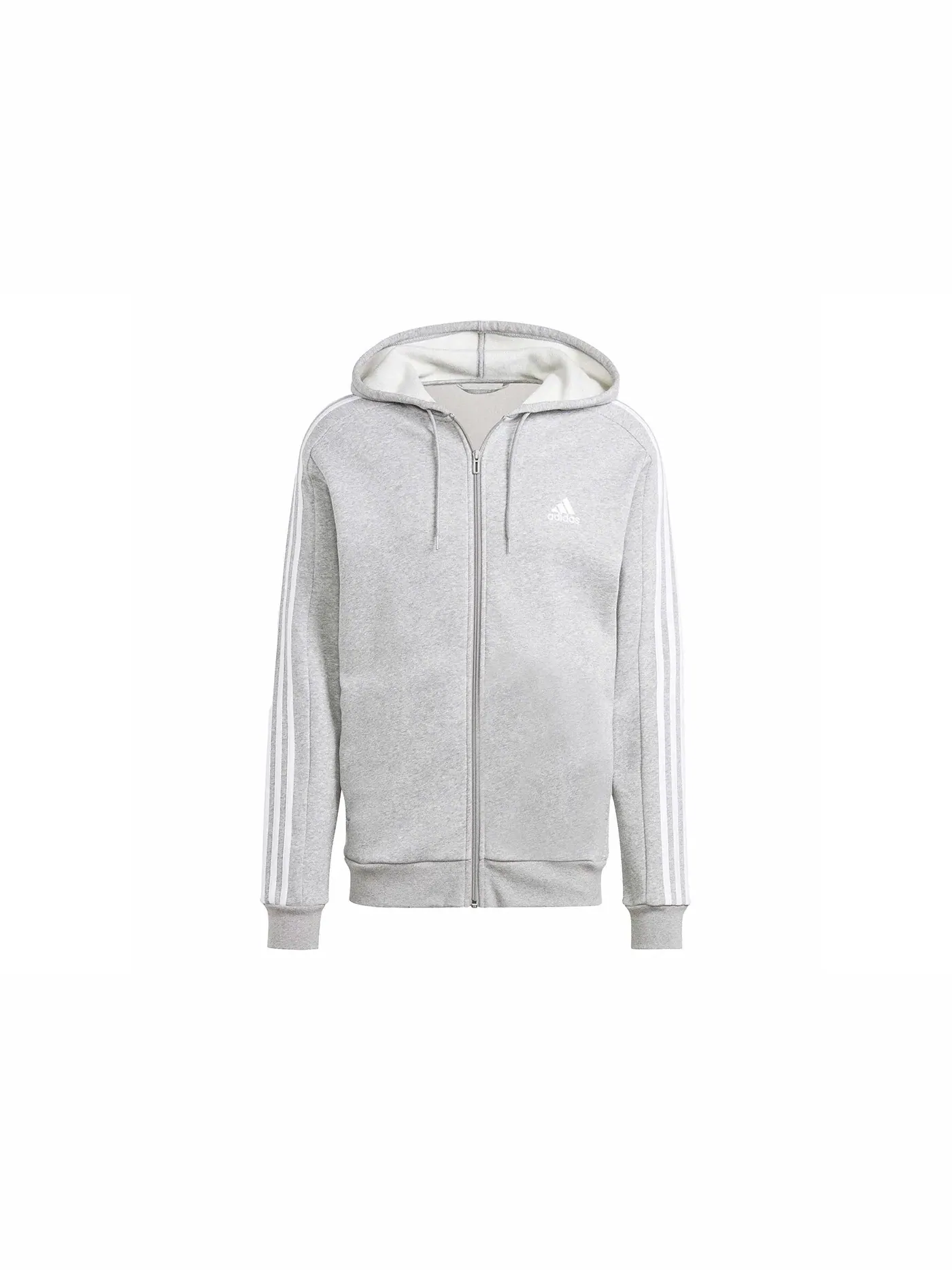 Мужская худи на молнии с флисом Adidas 3-Stripes — изображение 1 из 1, серый